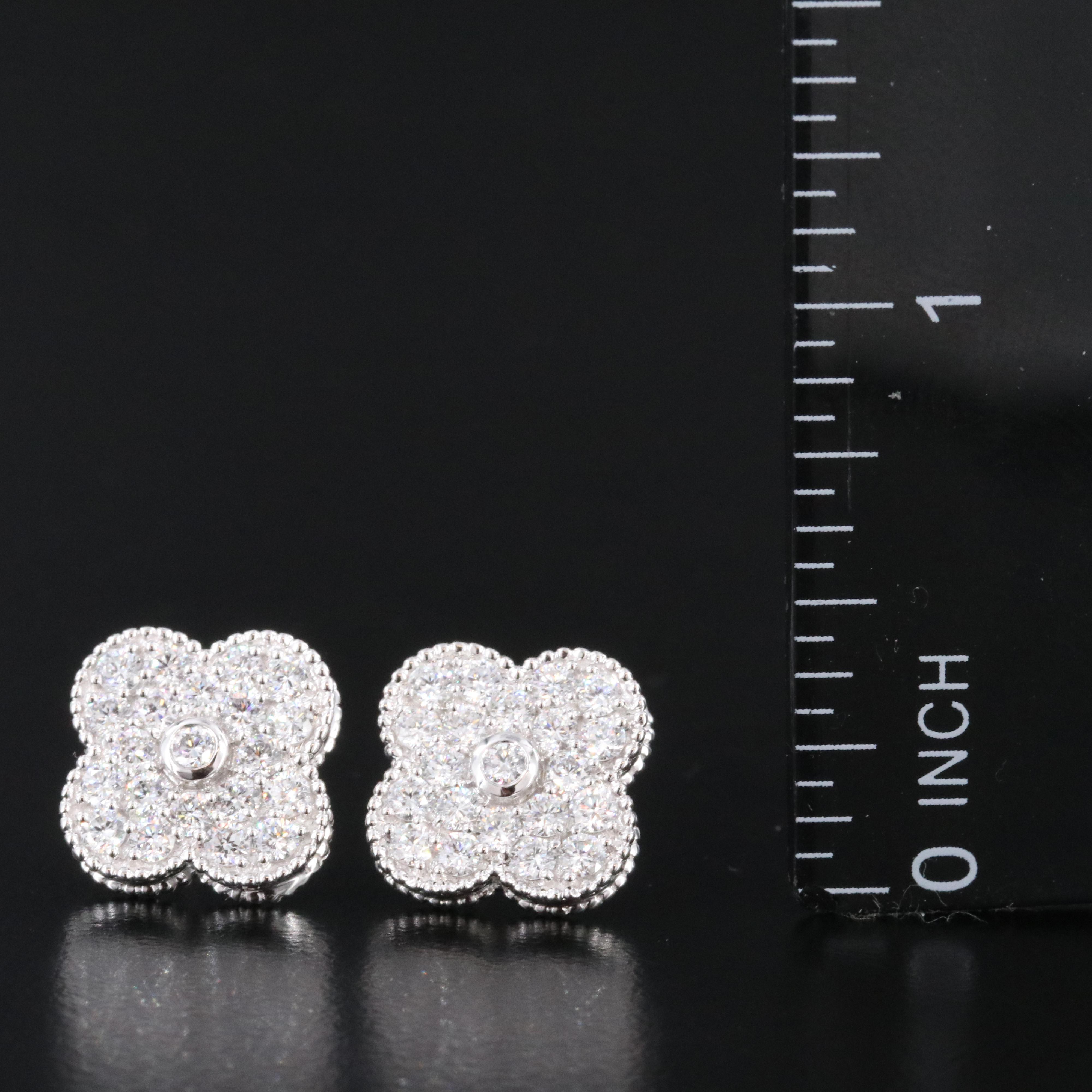 14K 1.30 CTW Lab Grown Diamond Quatrefoil Earrings