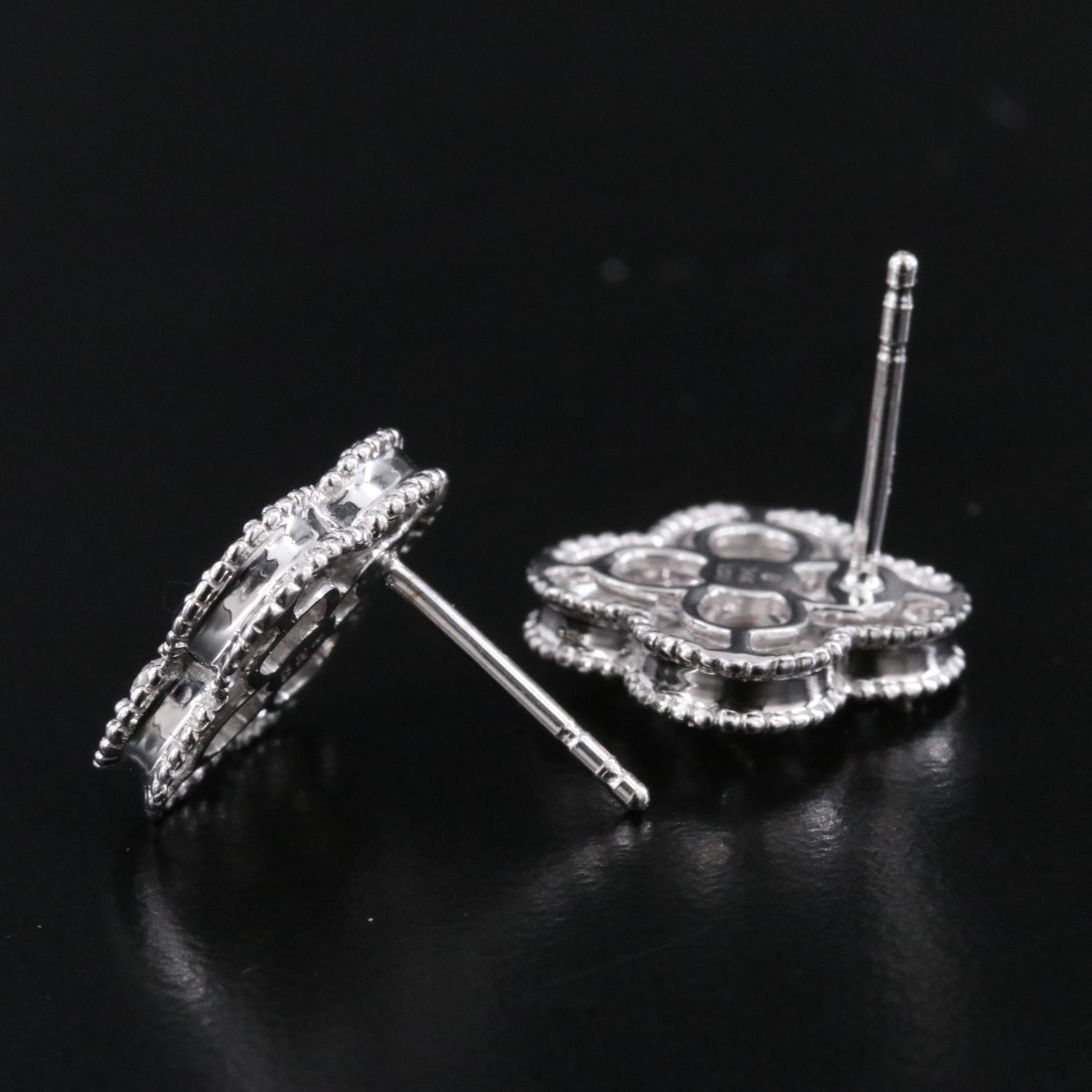 14K 1.30 CTW Lab Grown Diamond Quatrefoil Earrings