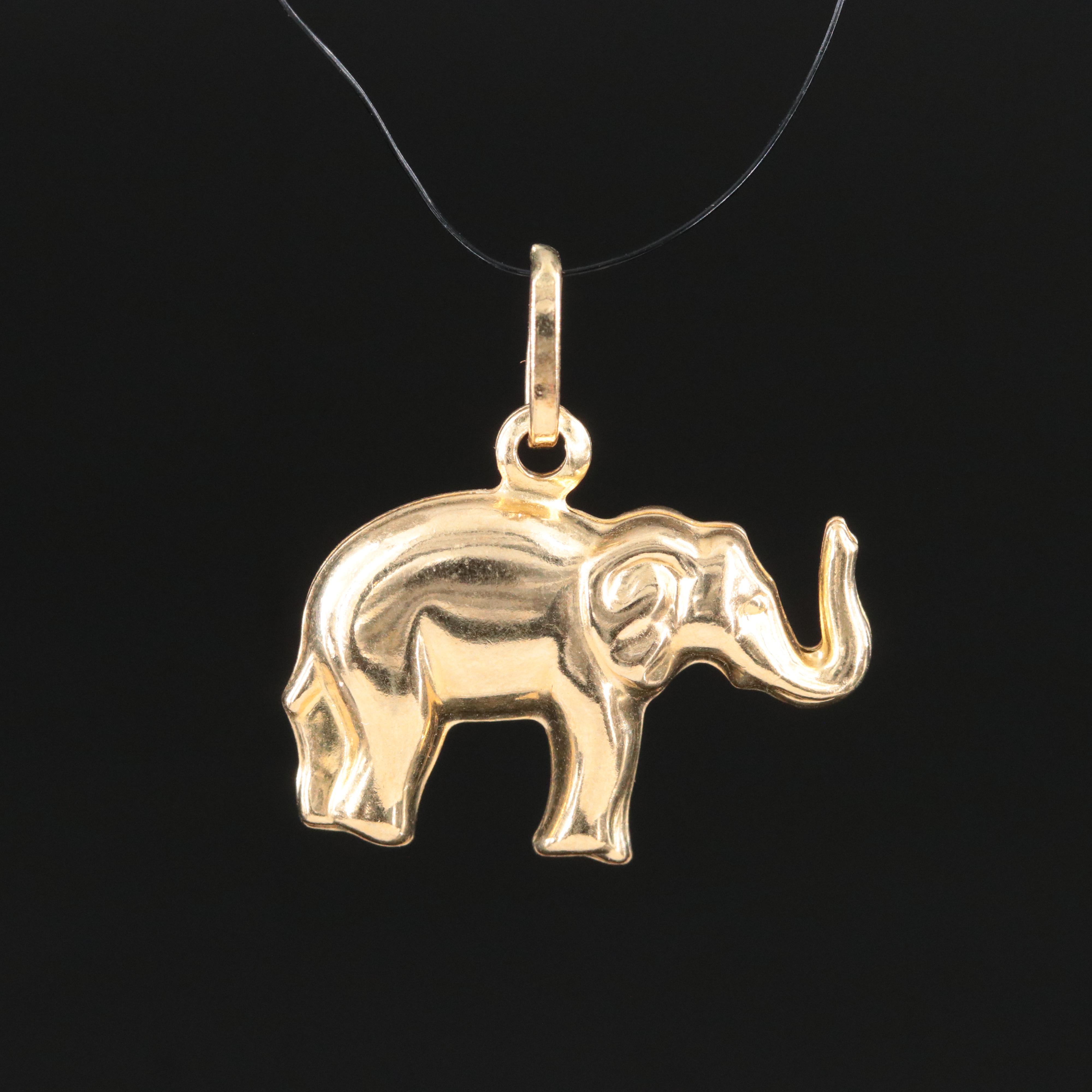 14K Elephant Pendant