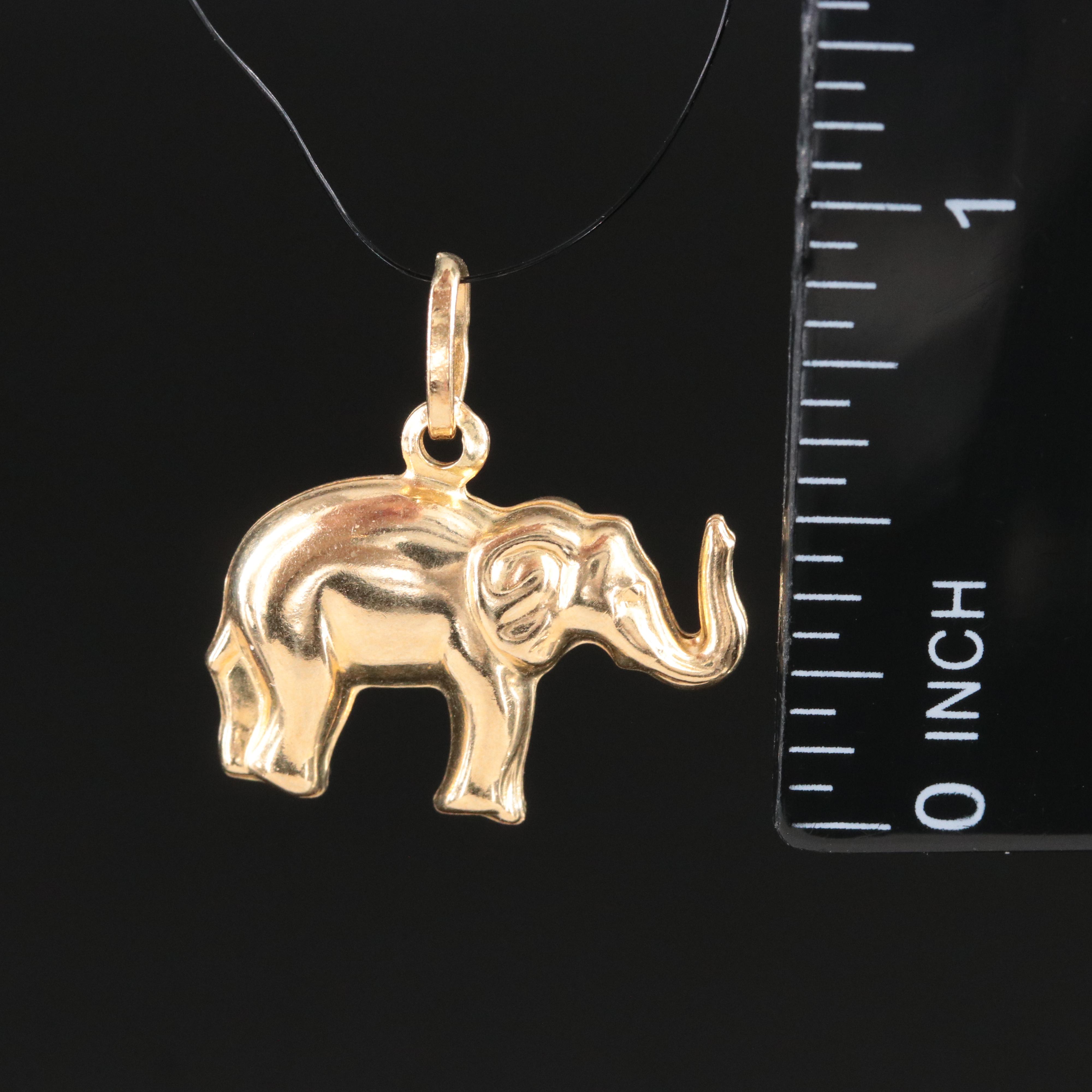14K Elephant Pendant