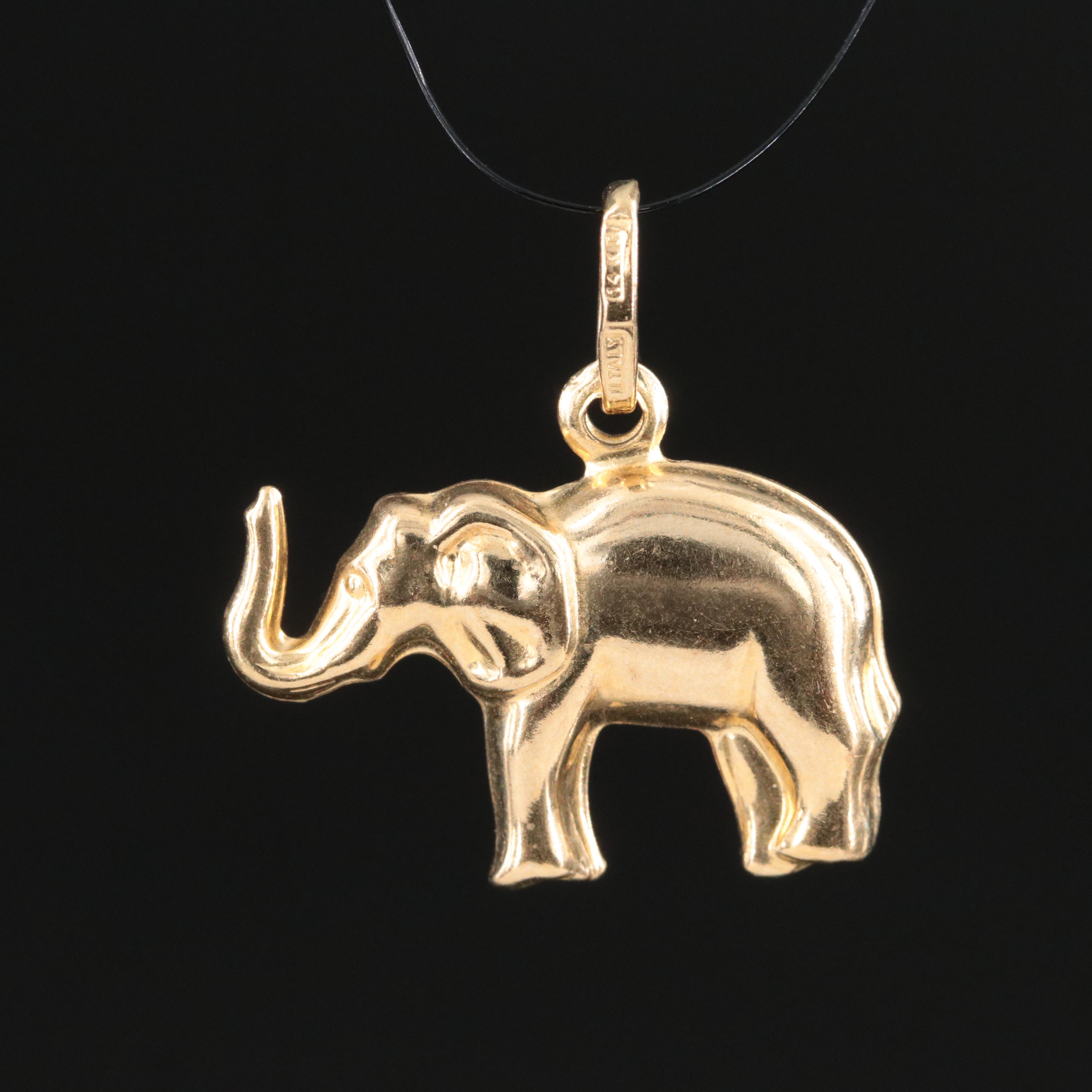 14K Elephant Pendant