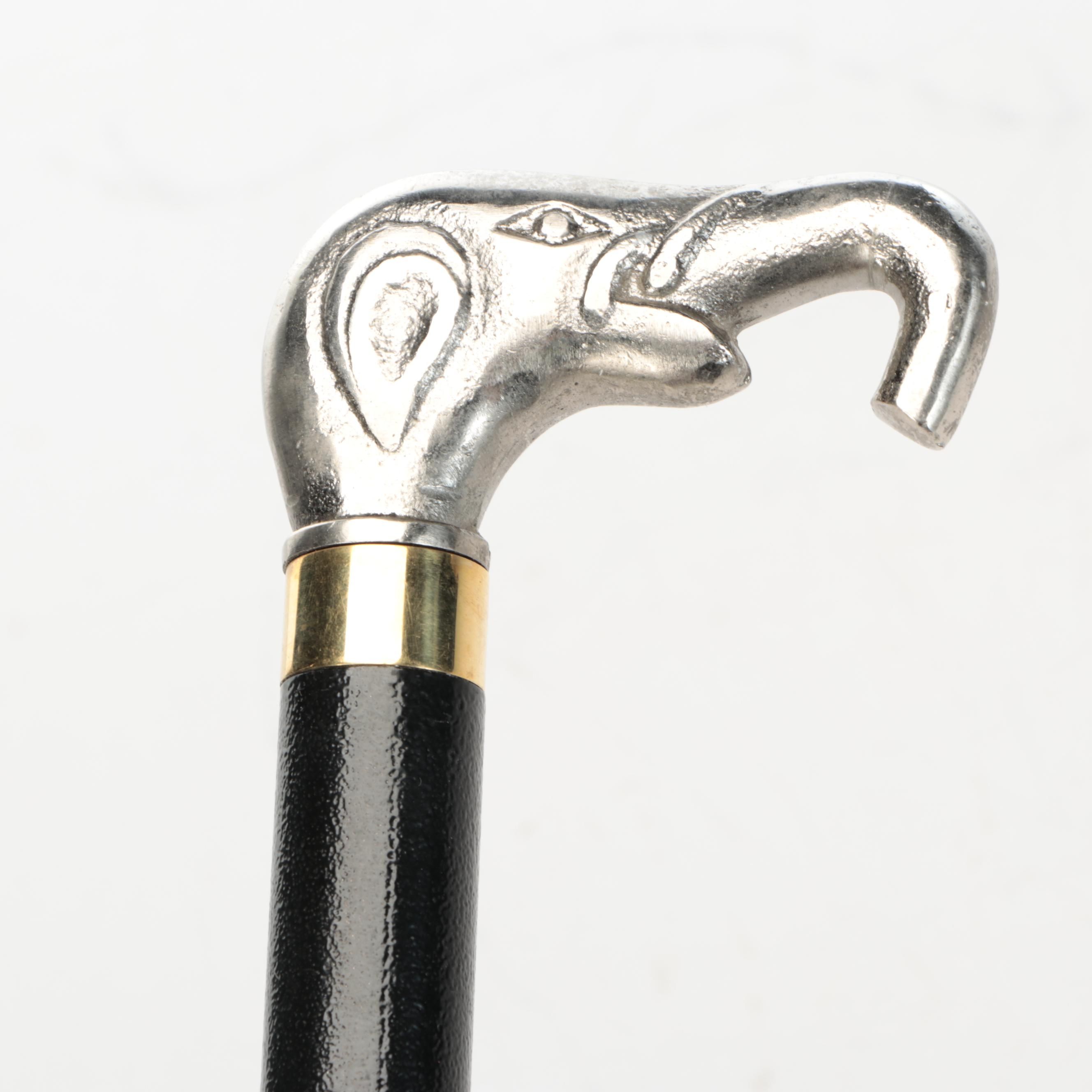Elephant Head Derby Handled Sword Cane