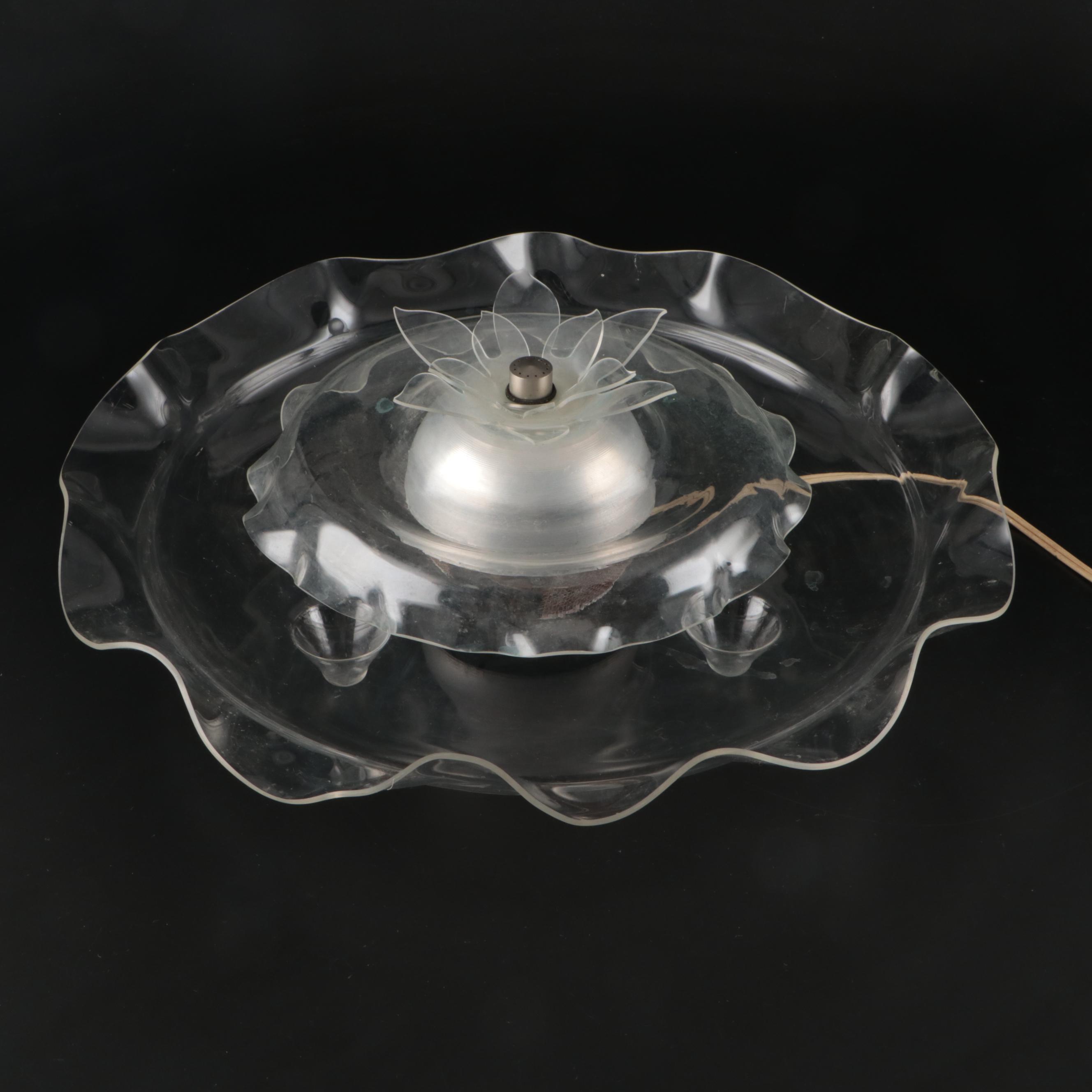 Clear Plastic Water Fountain with Lotus Flower Spigot