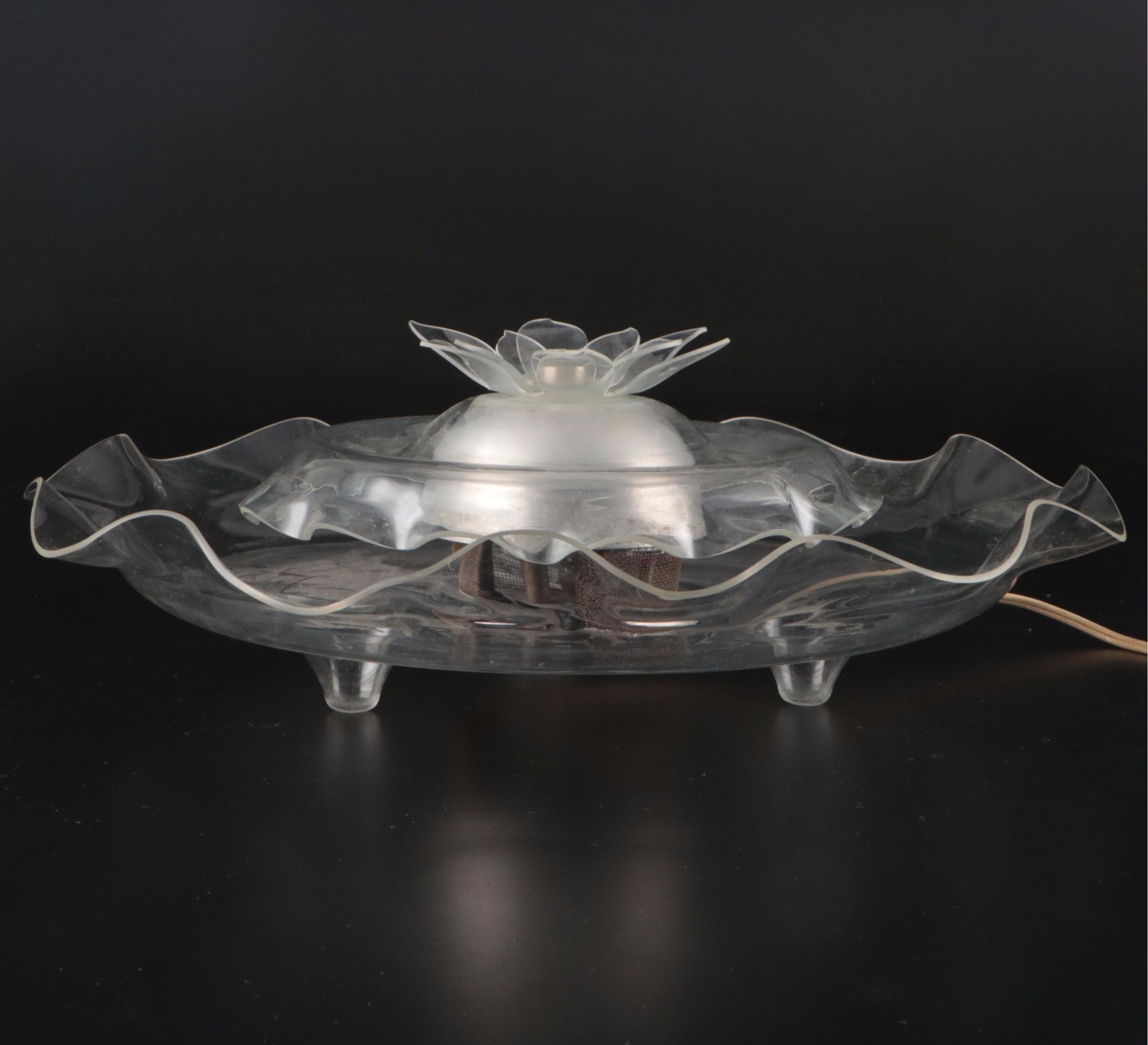 Clear Plastic Water Fountain with Lotus Flower Spigot