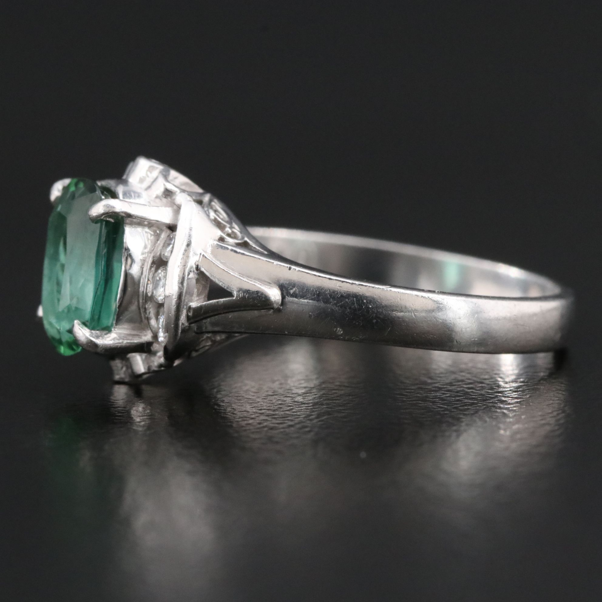 Platinum Tourmaline and Diamond Ring