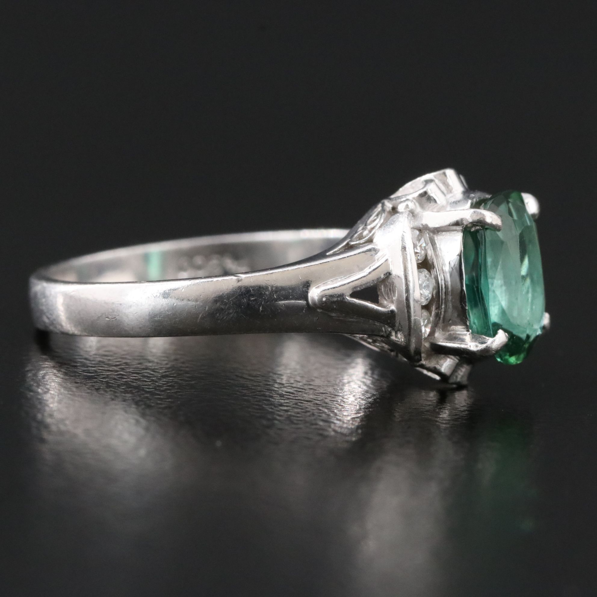 Platinum Tourmaline and Diamond Ring