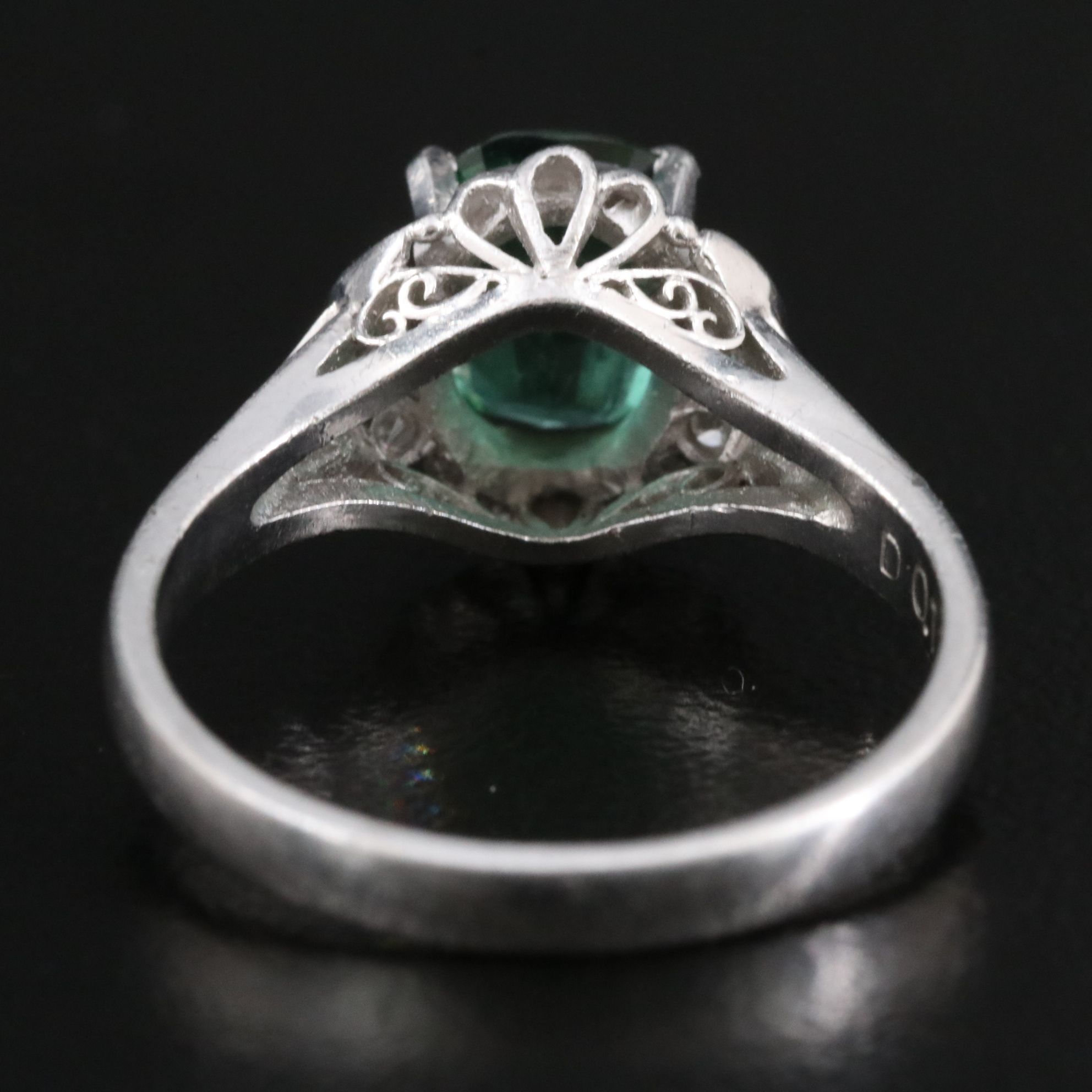 Platinum Tourmaline and Diamond Ring