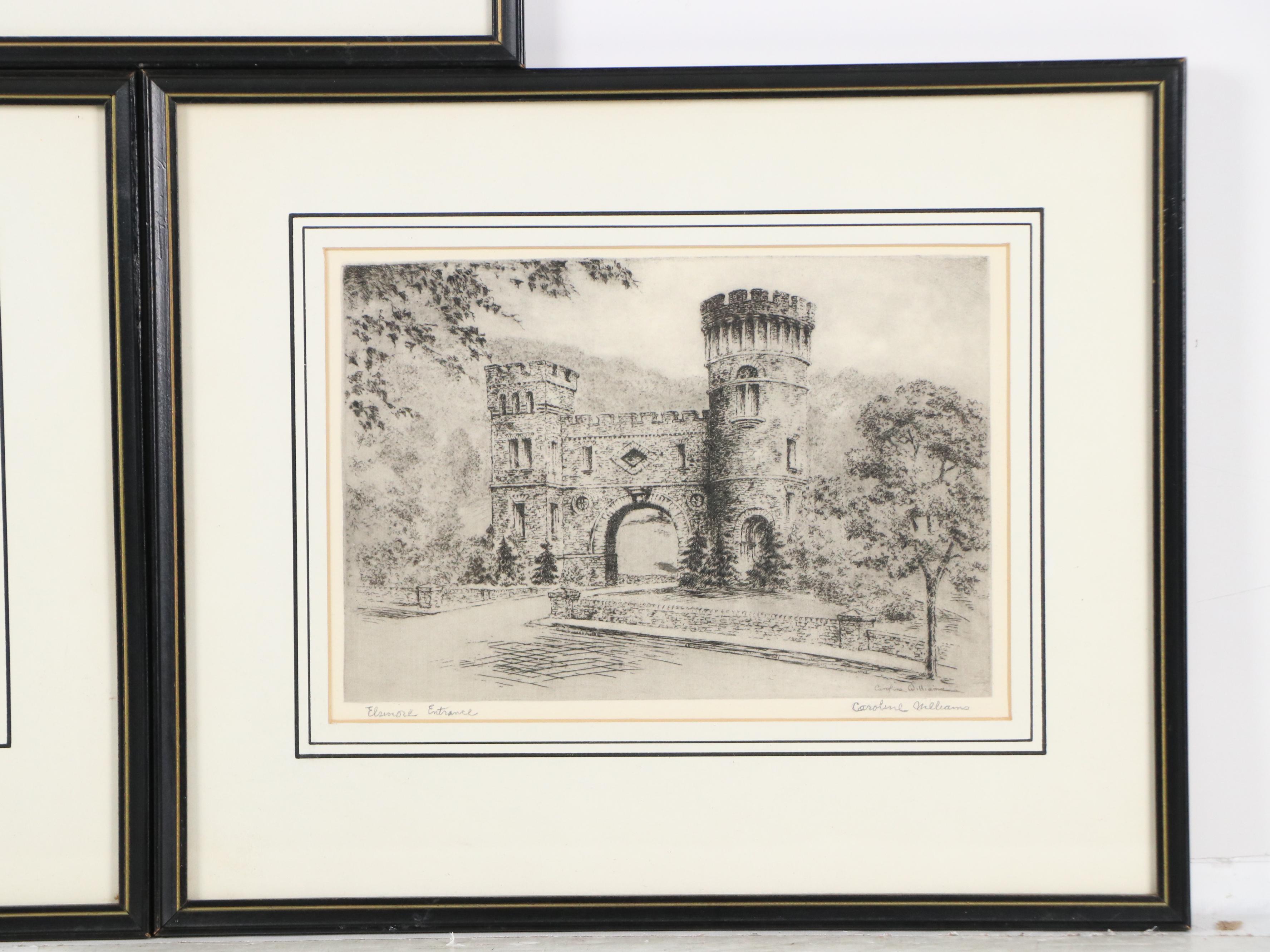 Caroline Williams Heliogravures Including "Elsinore Entrance"