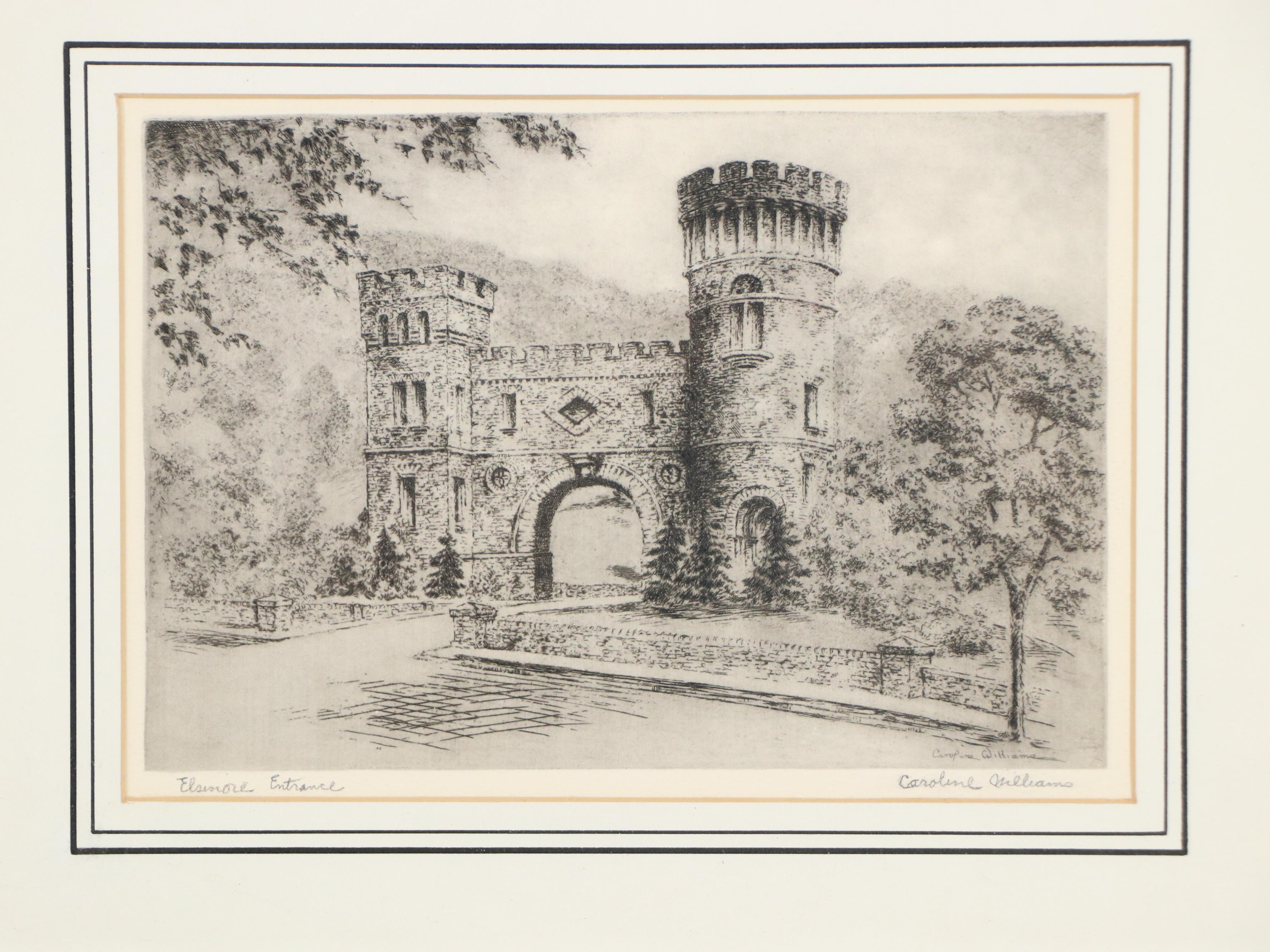 Caroline Williams Heliogravures Including "Elsinore Entrance"