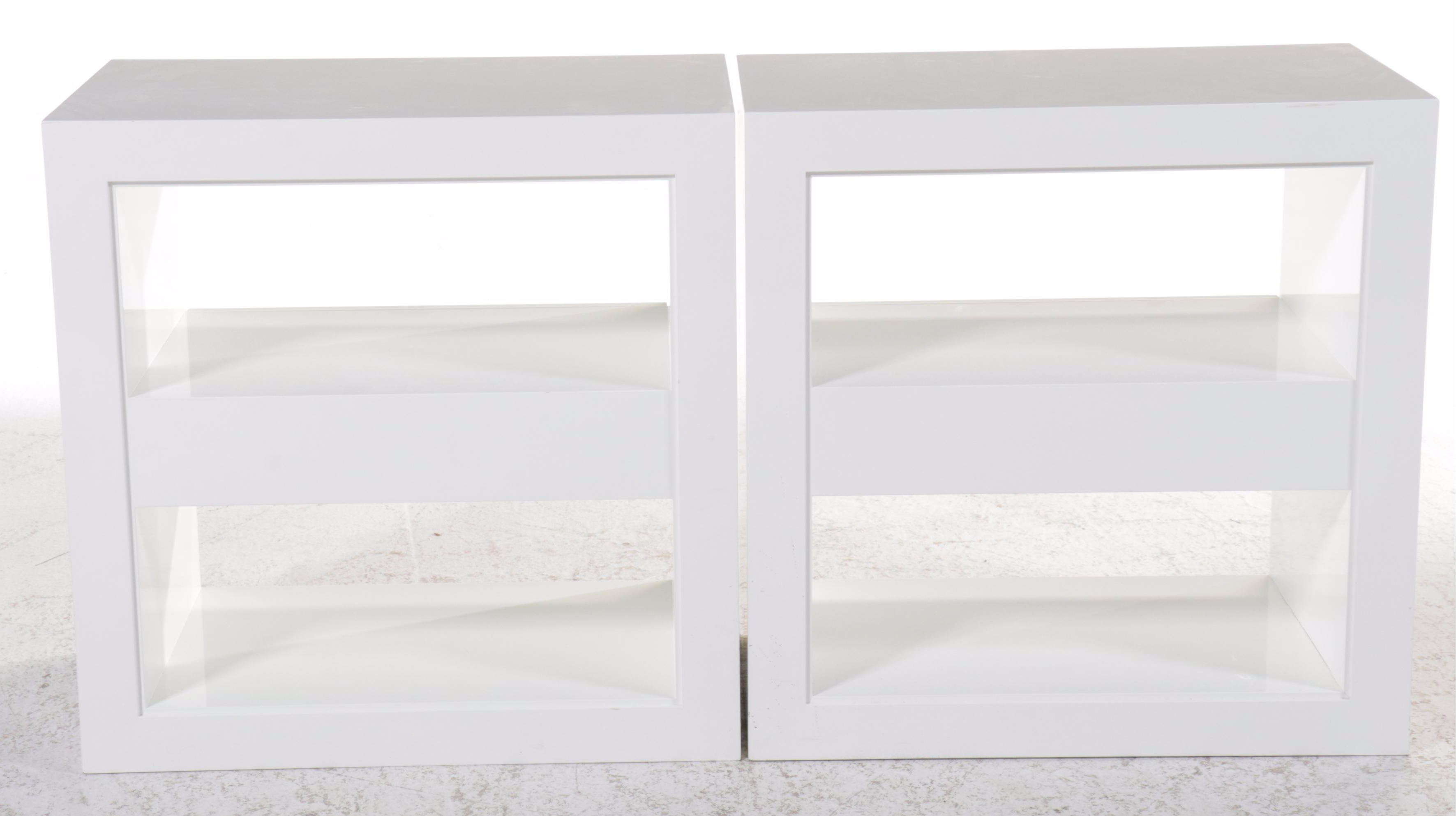Serena & Lily Contemporary White Lacquered Nightstands