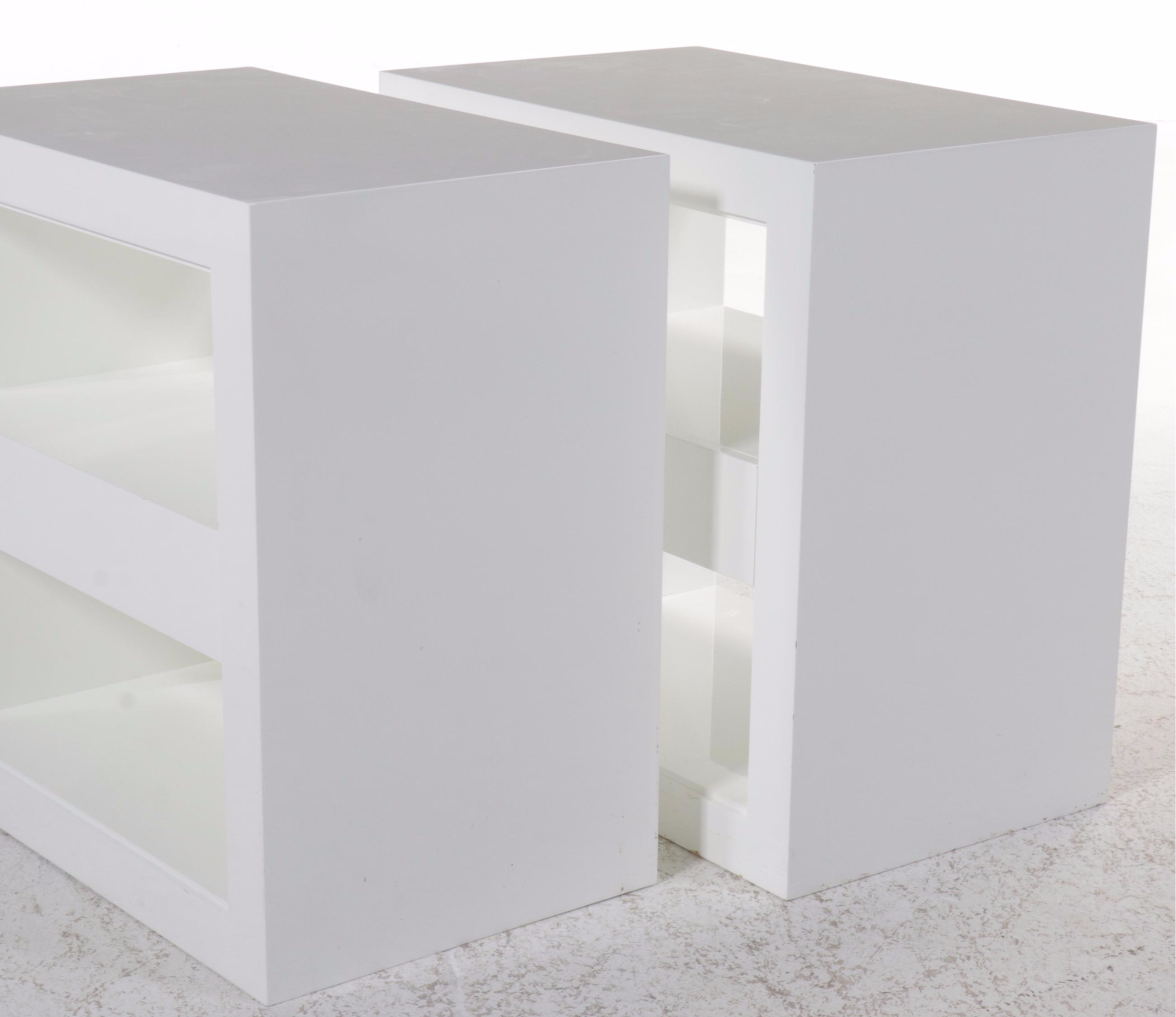 Serena & Lily Contemporary White Lacquered Nightstands