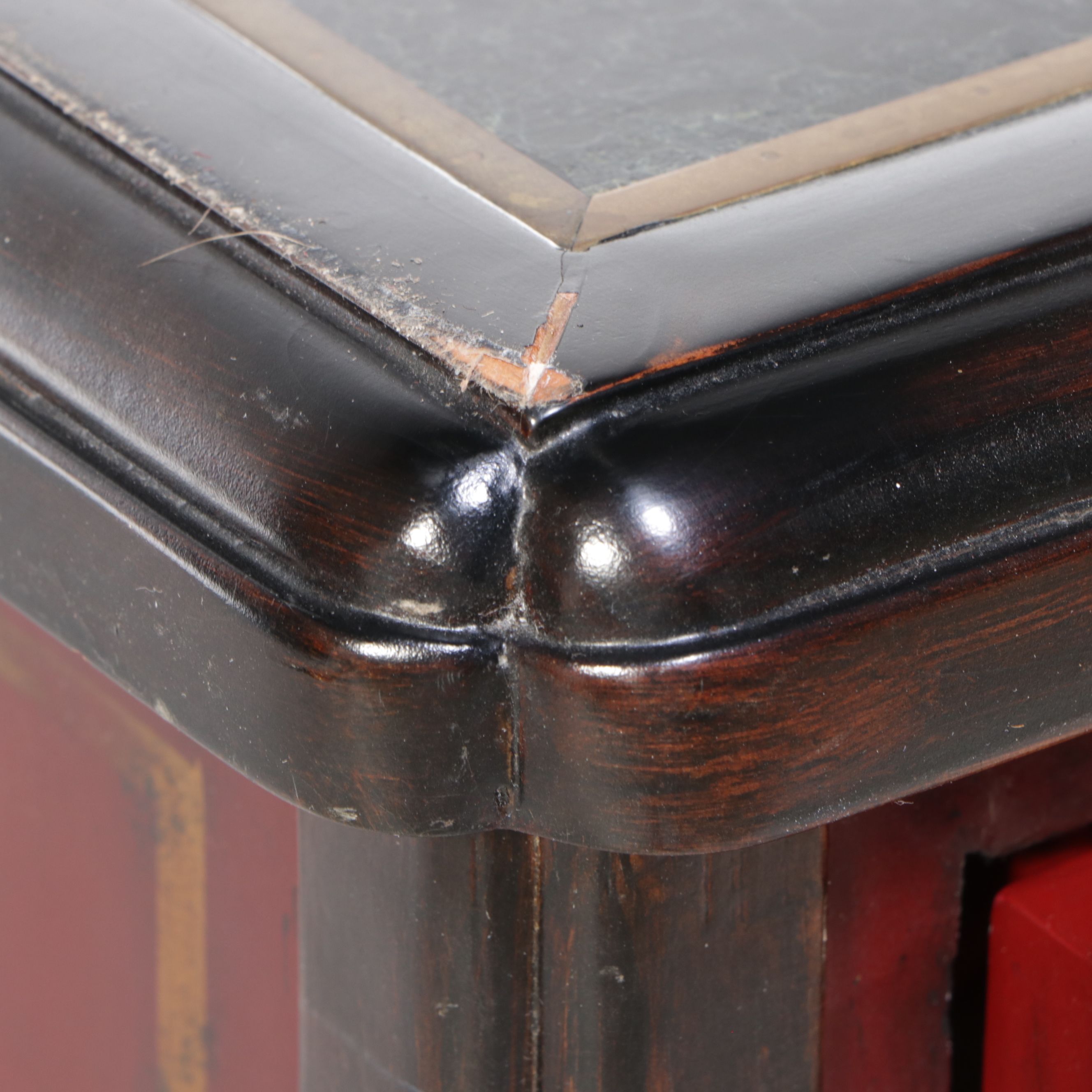 Maitland-Smith Queen Anne Chinoiserie Lacquered Wood Dresser with Marble Top