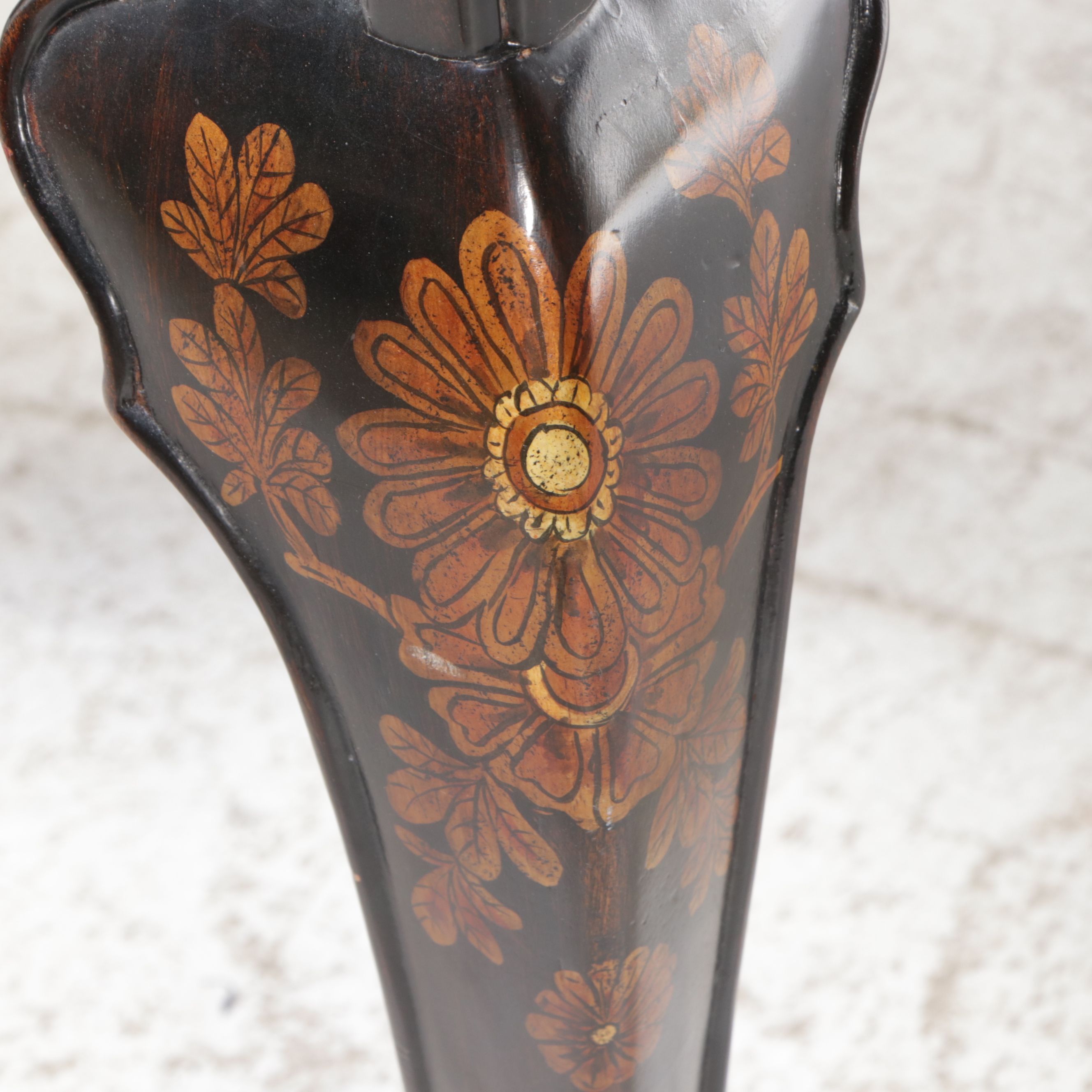 Maitland-Smith Queen Anne Chinoiserie Lacquered Wood Dresser with Marble Top