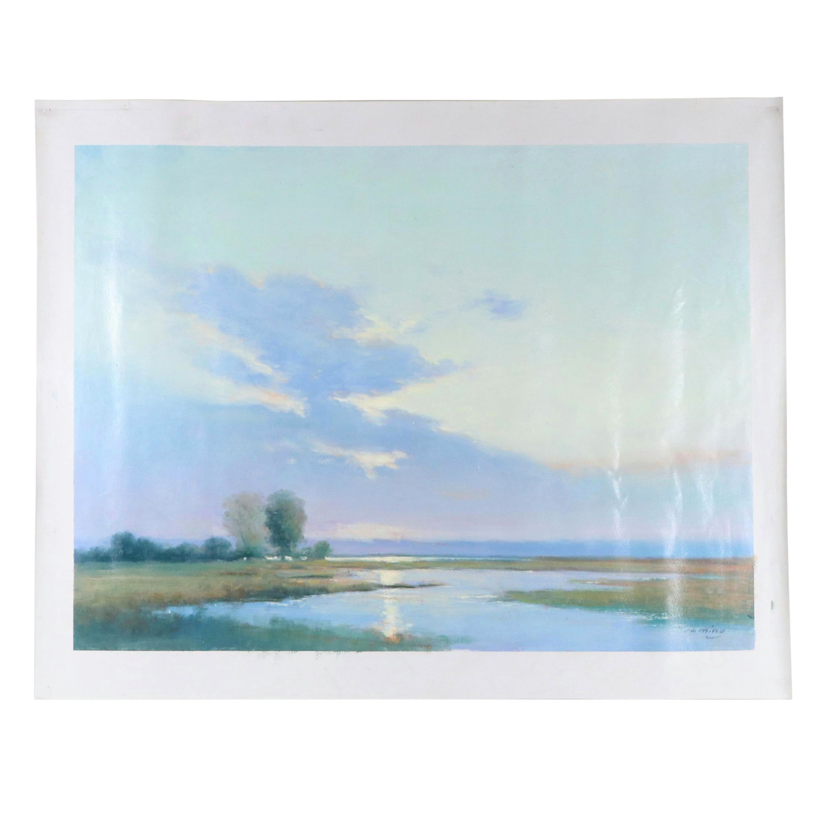 Low Country Marsh Landscape Oil Painting, Circa 2020