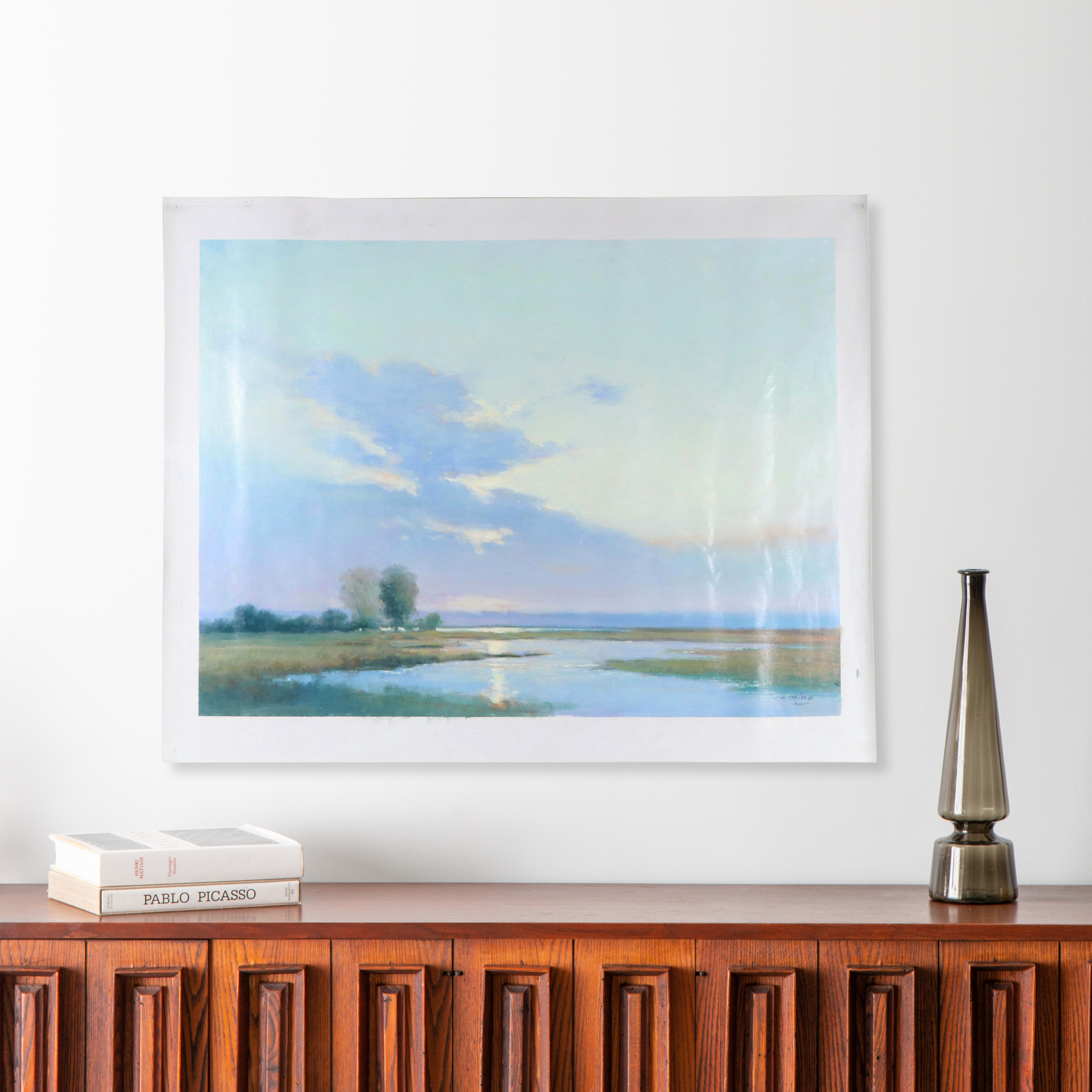 Low Country Marsh Landscape Oil Painting, Circa 2020