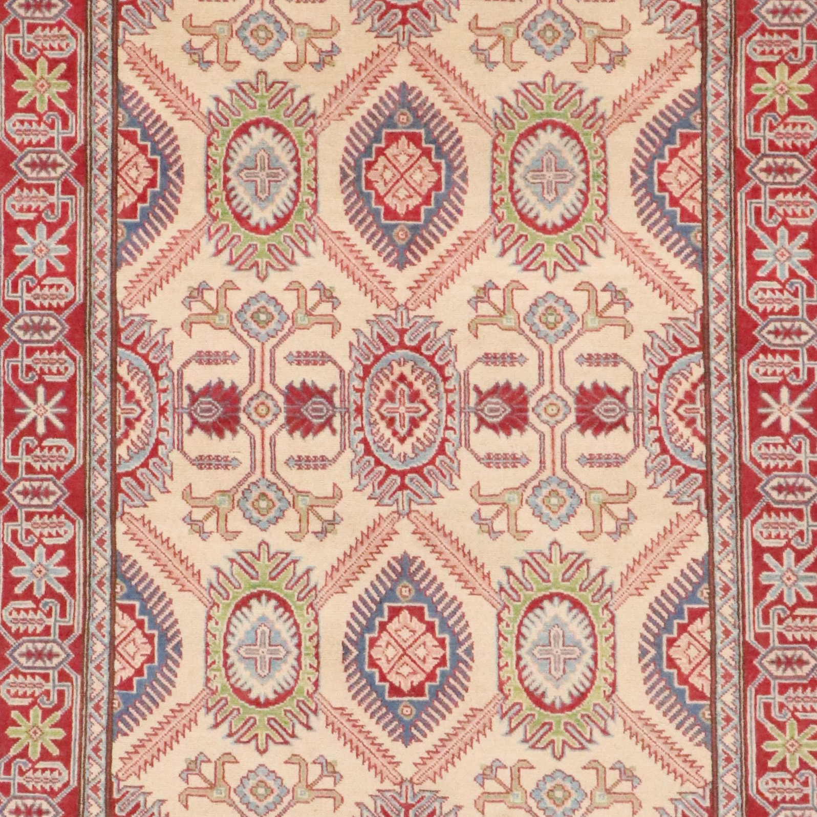4'11 x 6'9 Hand-Knotted Pakistani Kazak Area Rug