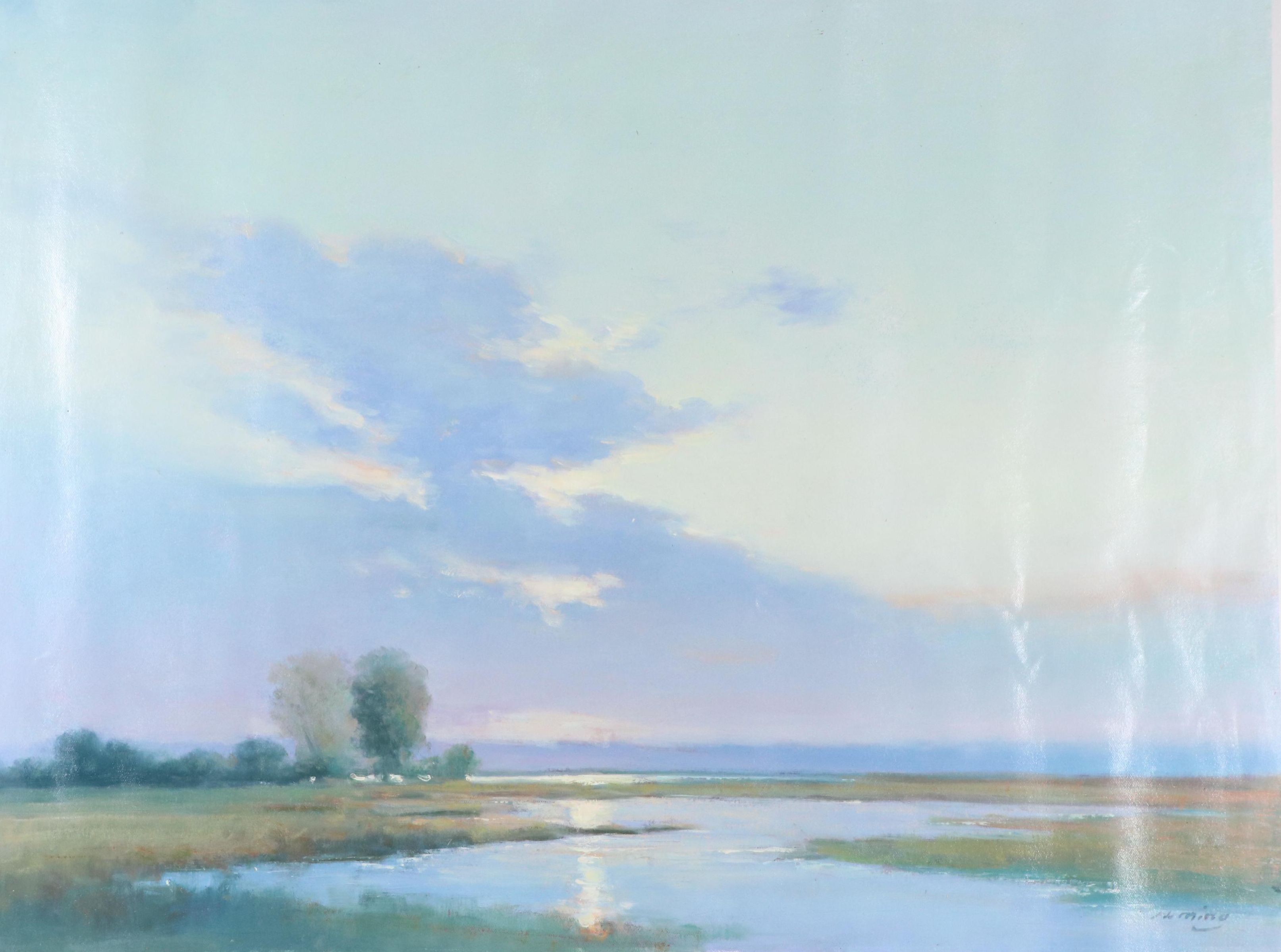 Low Country Marsh Landscape Oil Painting, Circa 2020