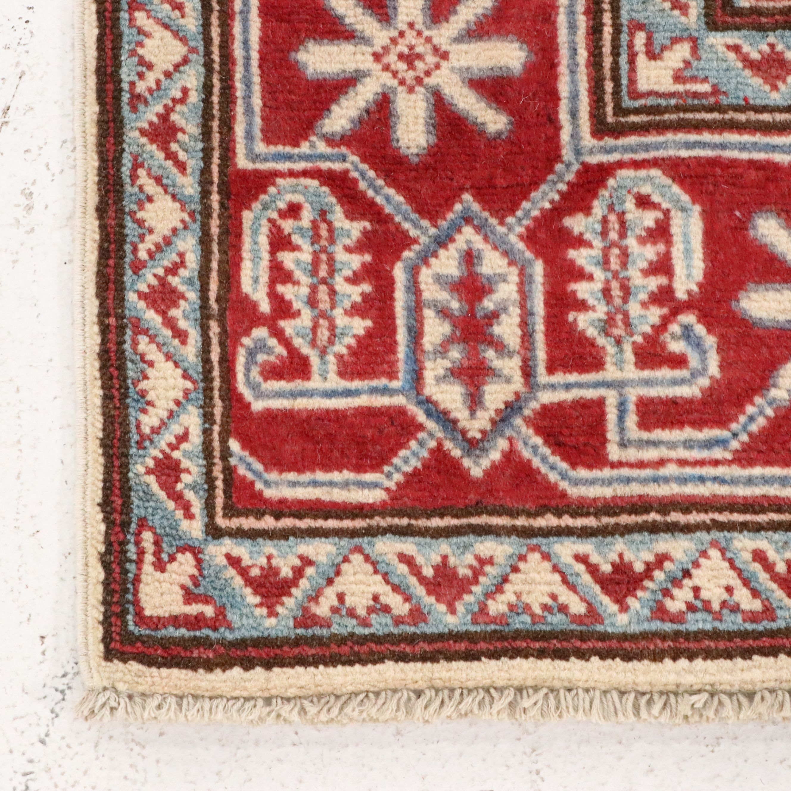 4'11 x 6'9 Hand-Knotted Pakistani Kazak Area Rug