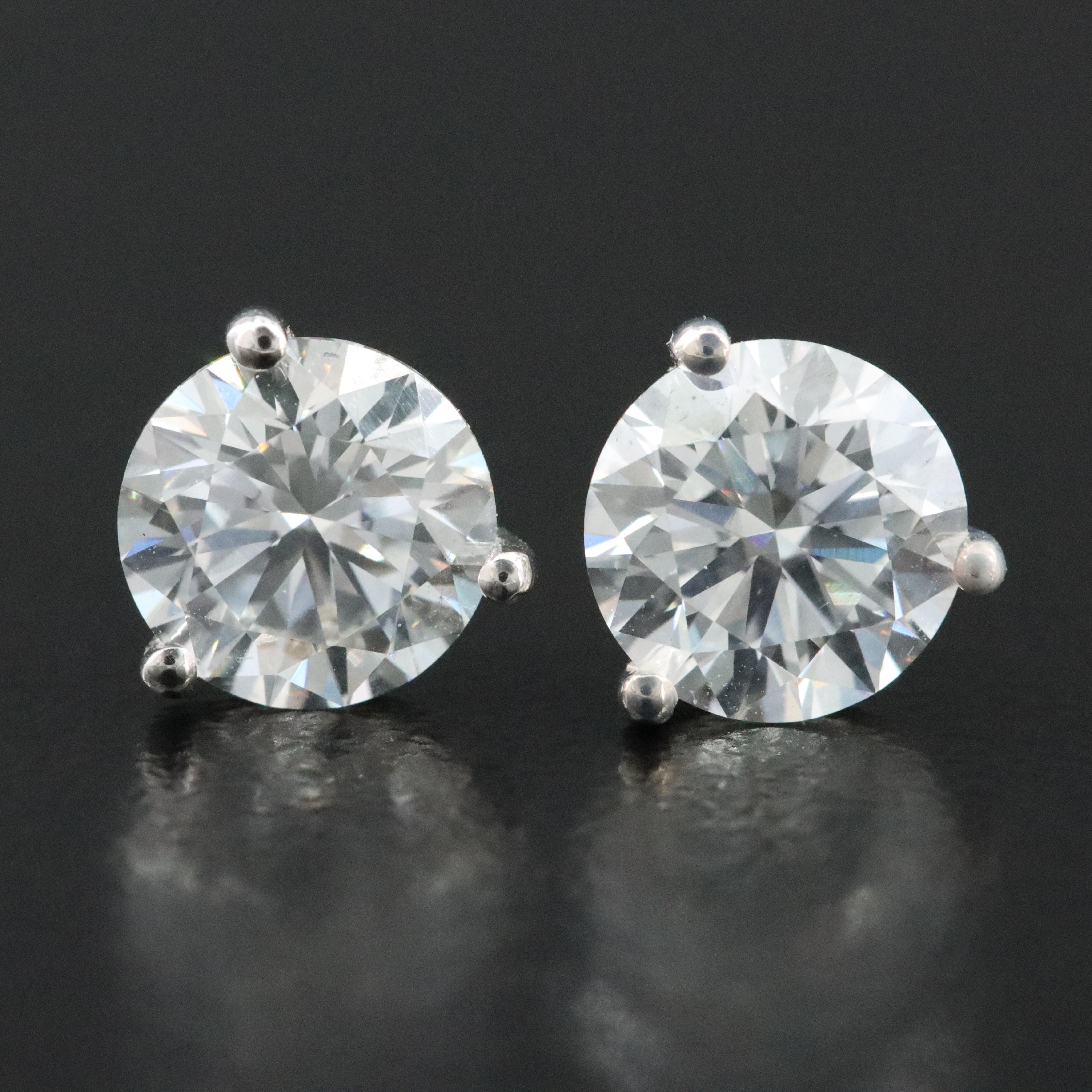14K 1.96 CTW Lab Grown Diamond Solitaire Earrings