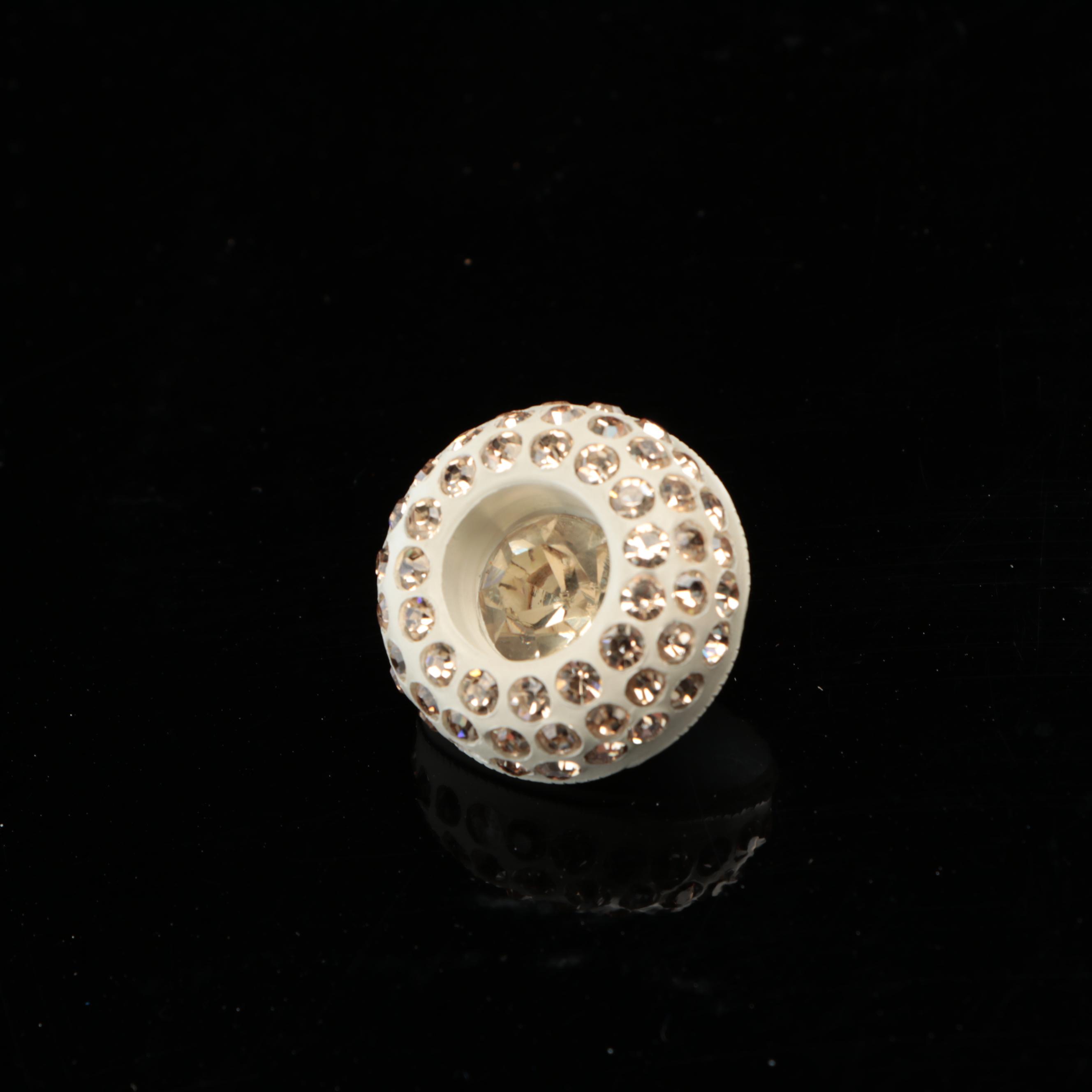 Bleached Sheared Beaver Fur Coat with Crystal Embellished Buttons