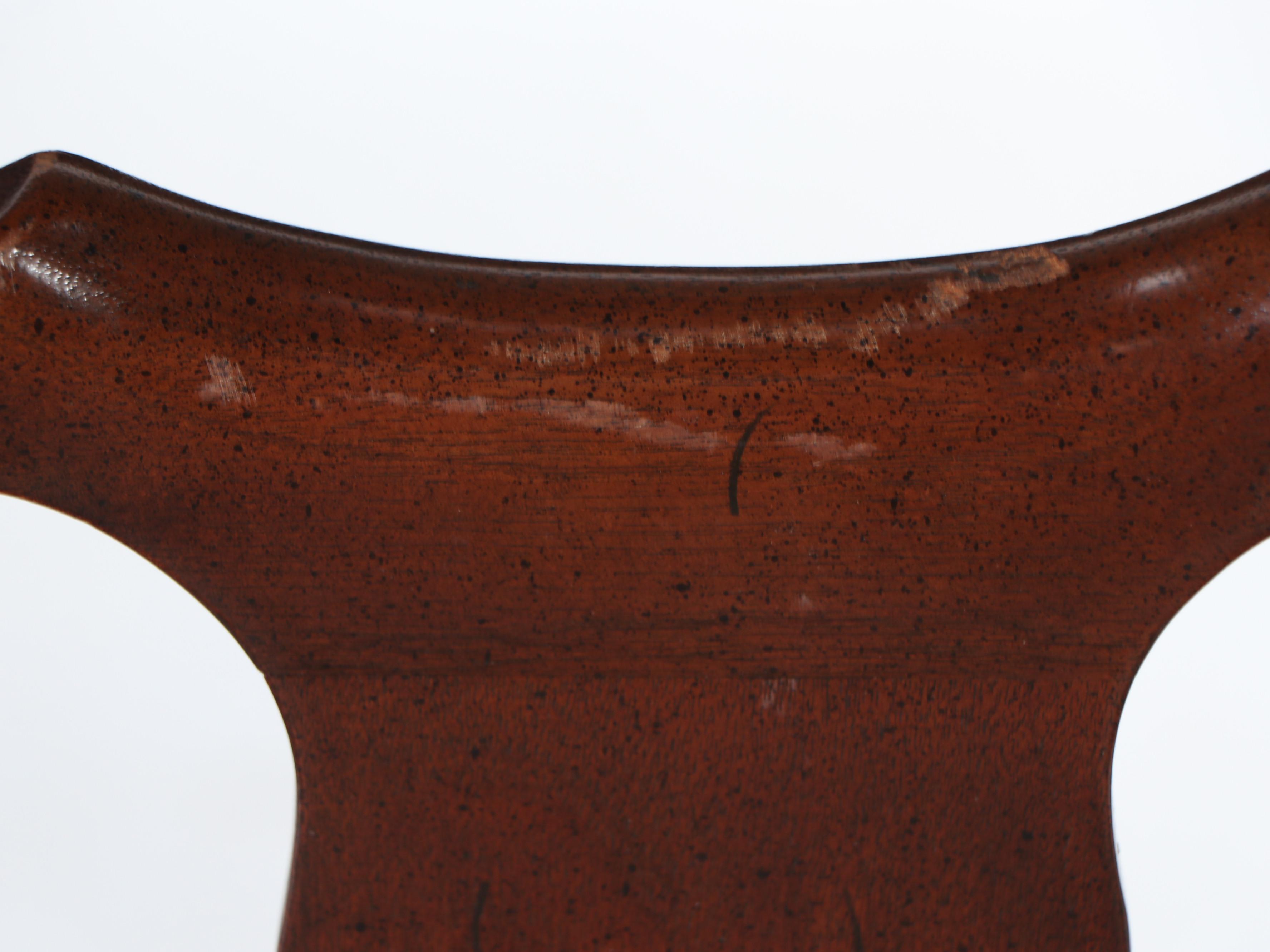 Queen Anne Style Mahogany Armchair with Needlepoint Seat