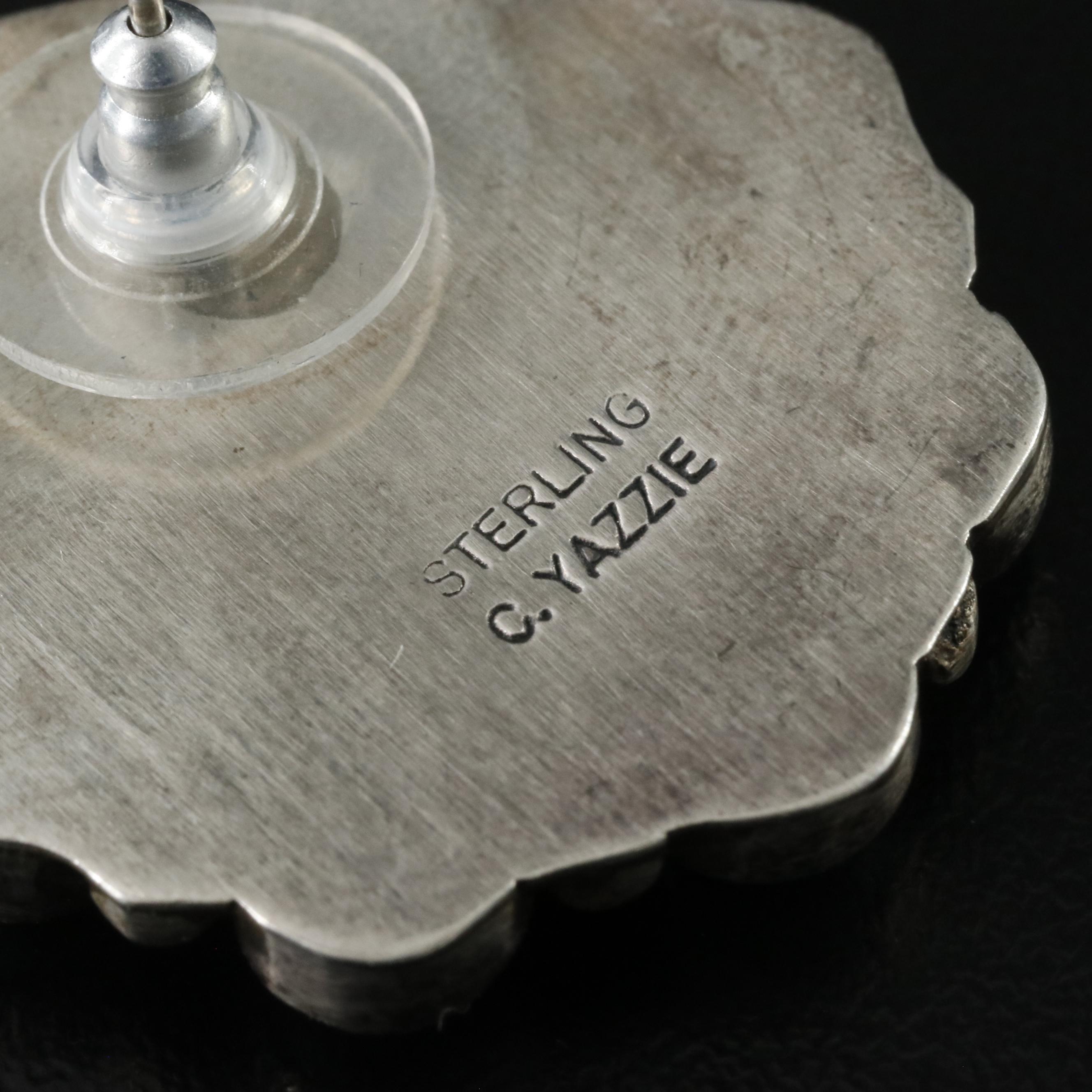 Charlene Yazzie, Navajo Diné Sterling Turquoise Earrings