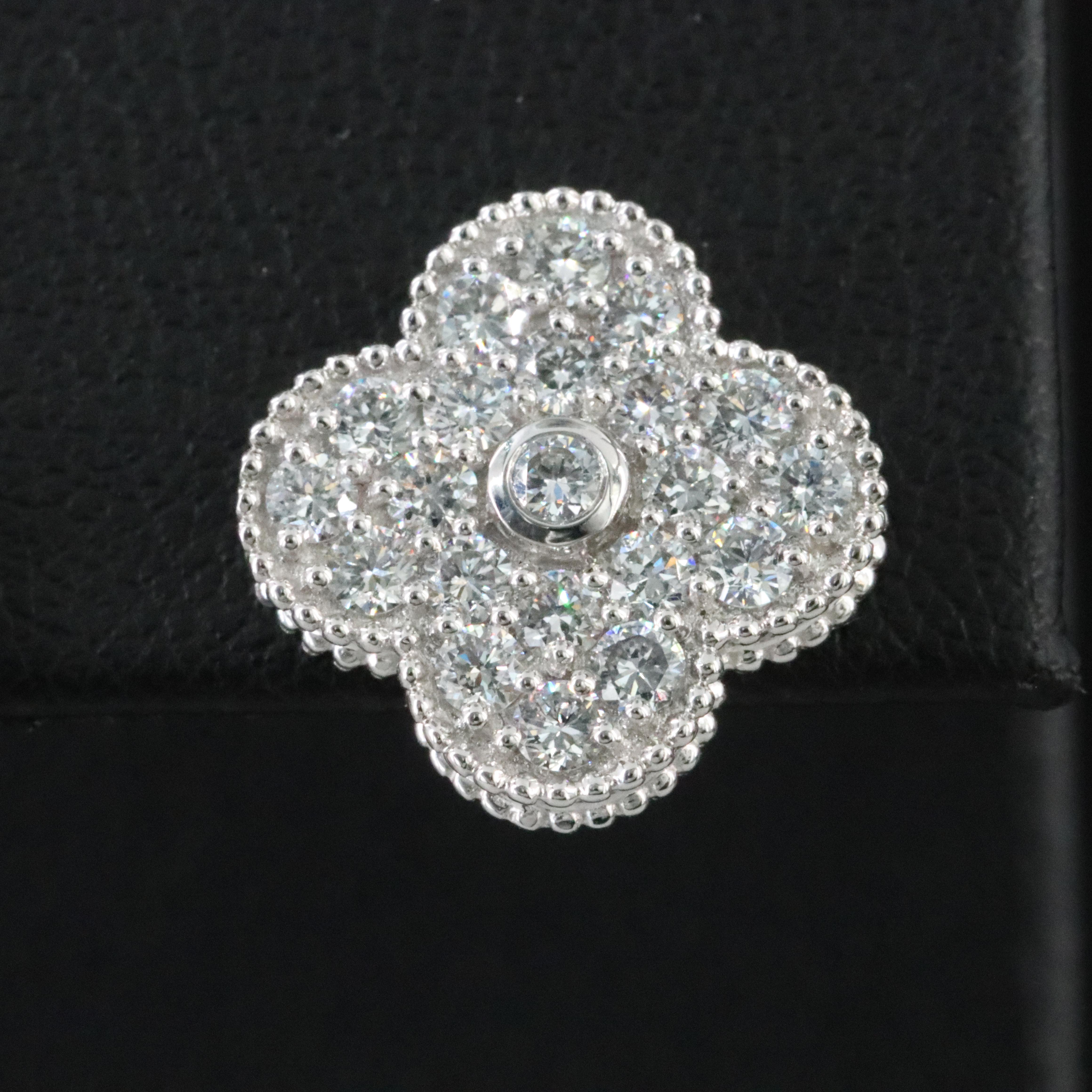 14K 1.30 CTW Lab Grown Diamond Quatrefoil Earrings