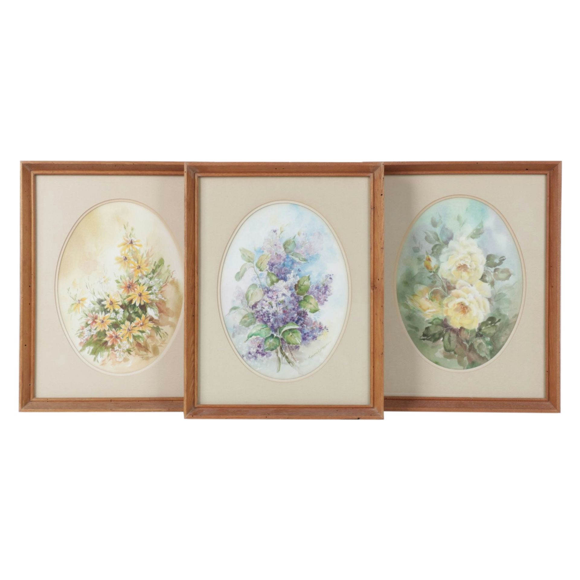 Annette Reynolds Watercolor Paintings of Various Bouquet Floral Arrangements