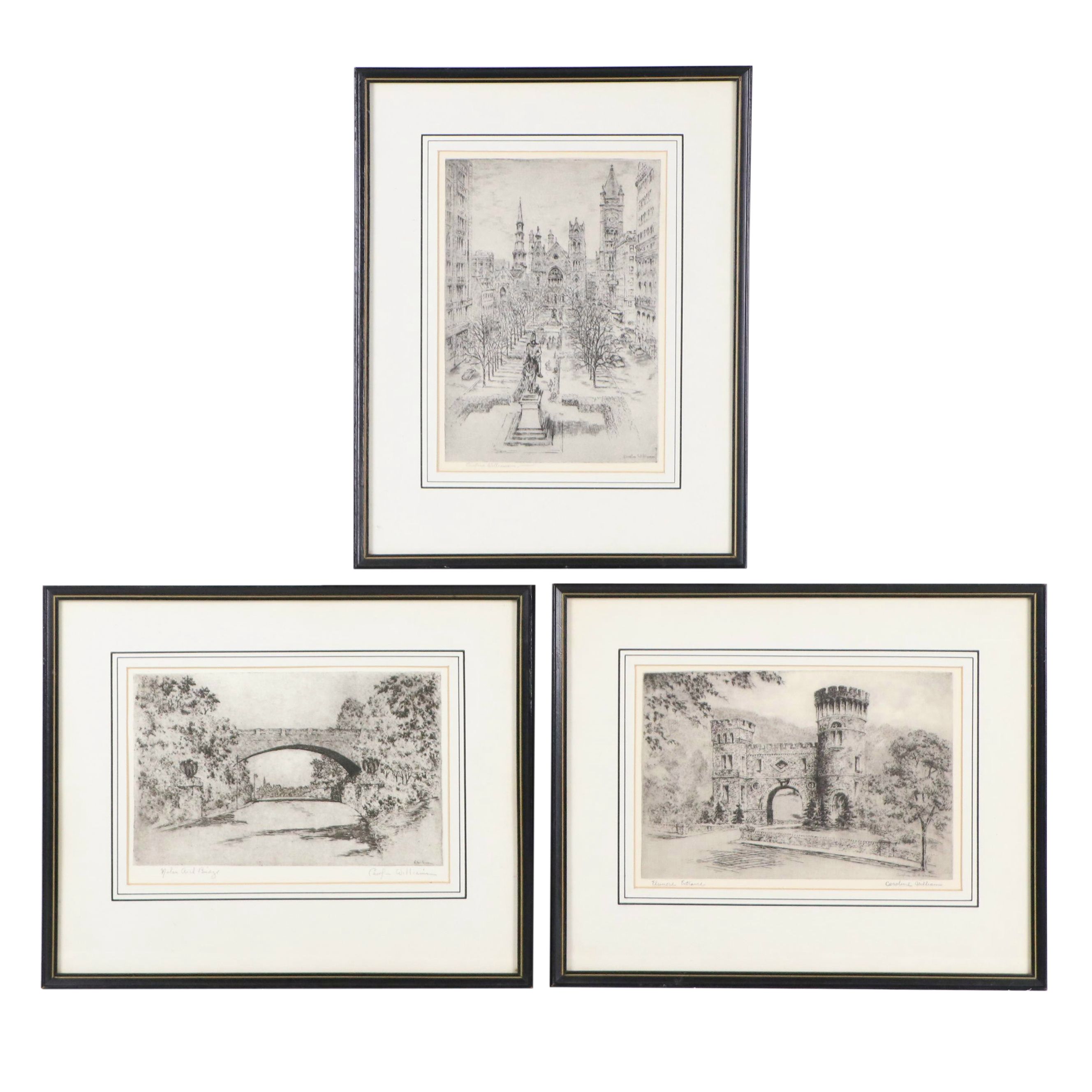 Caroline Williams Heliogravures Including "Elsinore Entrance"