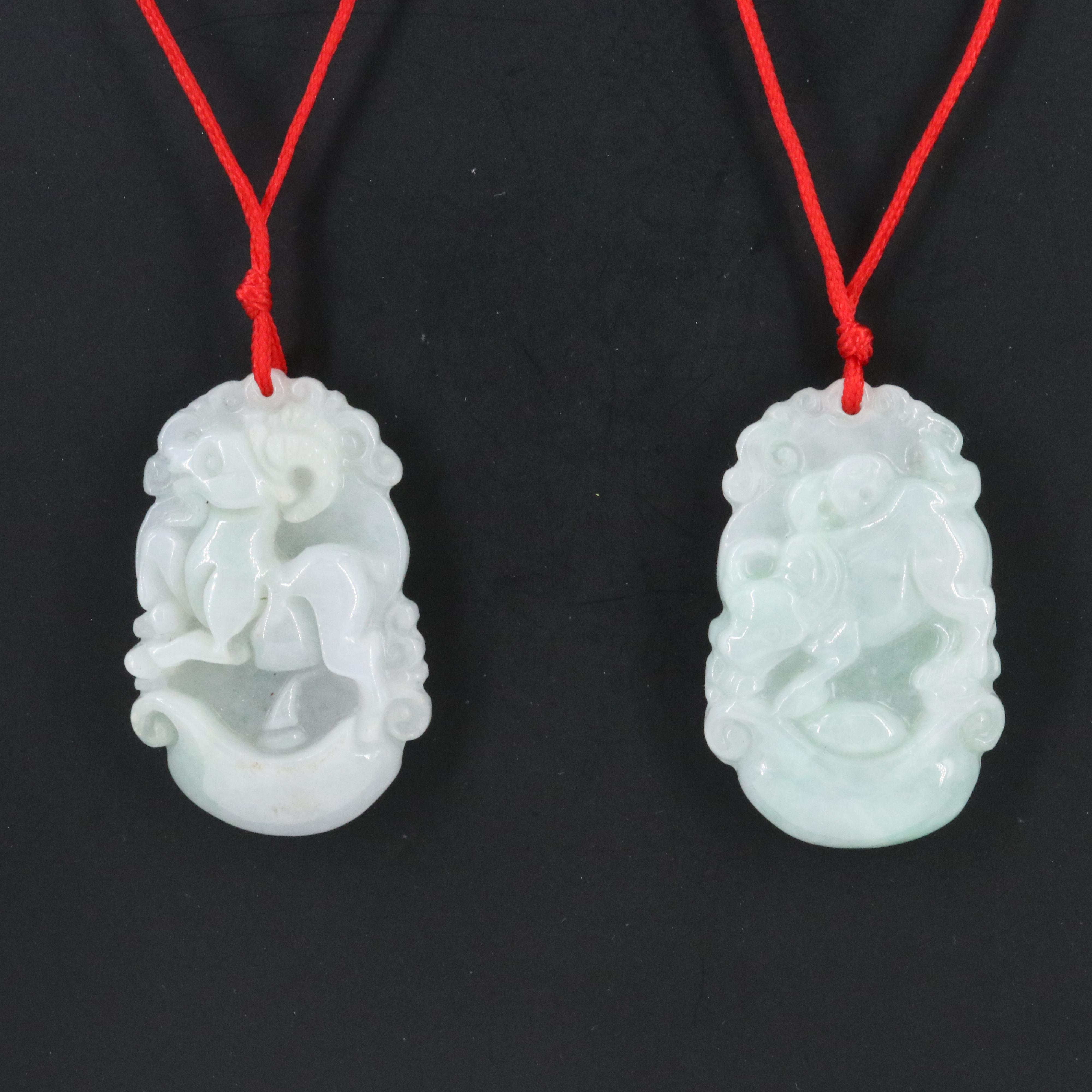 Carved Jadeite Pendant Necklaces