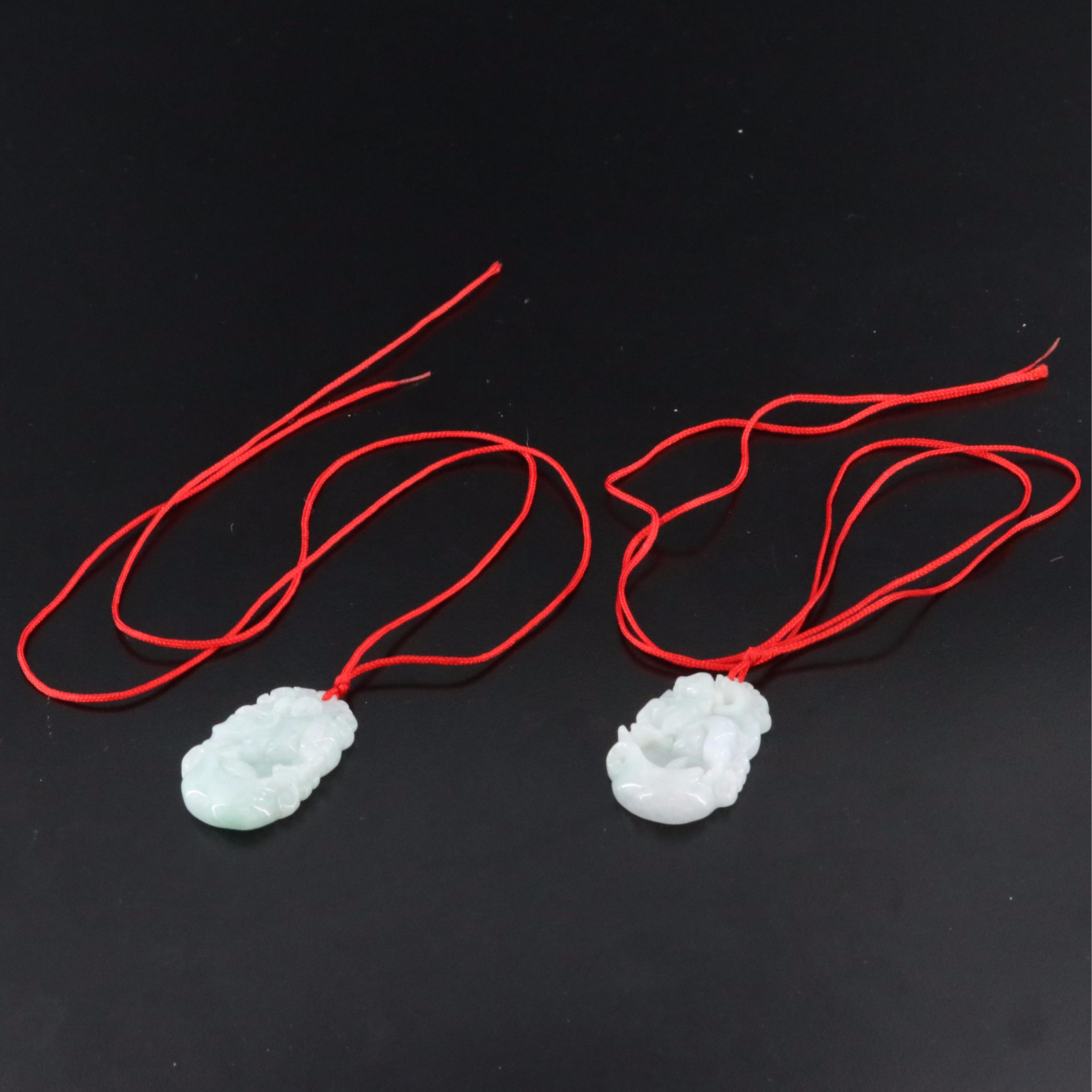Carved Jadeite Pendant Necklaces