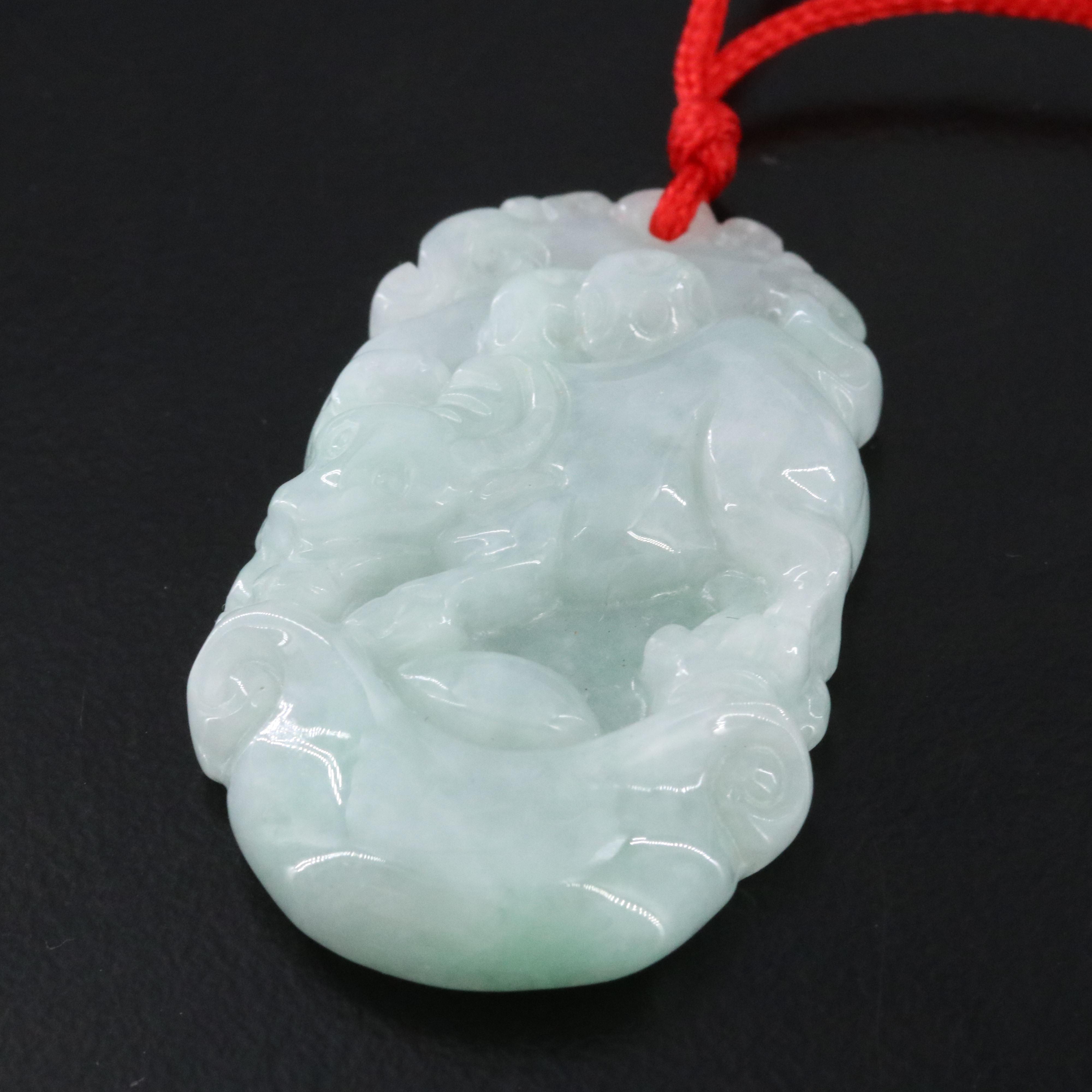 Carved Jadeite Pendant Necklaces