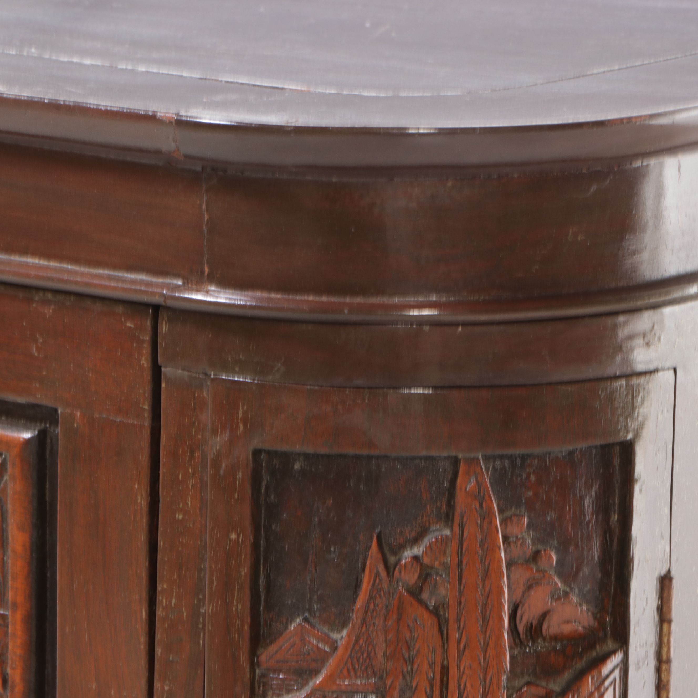 Singaporean Carved Wood Dry Bar Cabinet, Mid–Late 20th Century