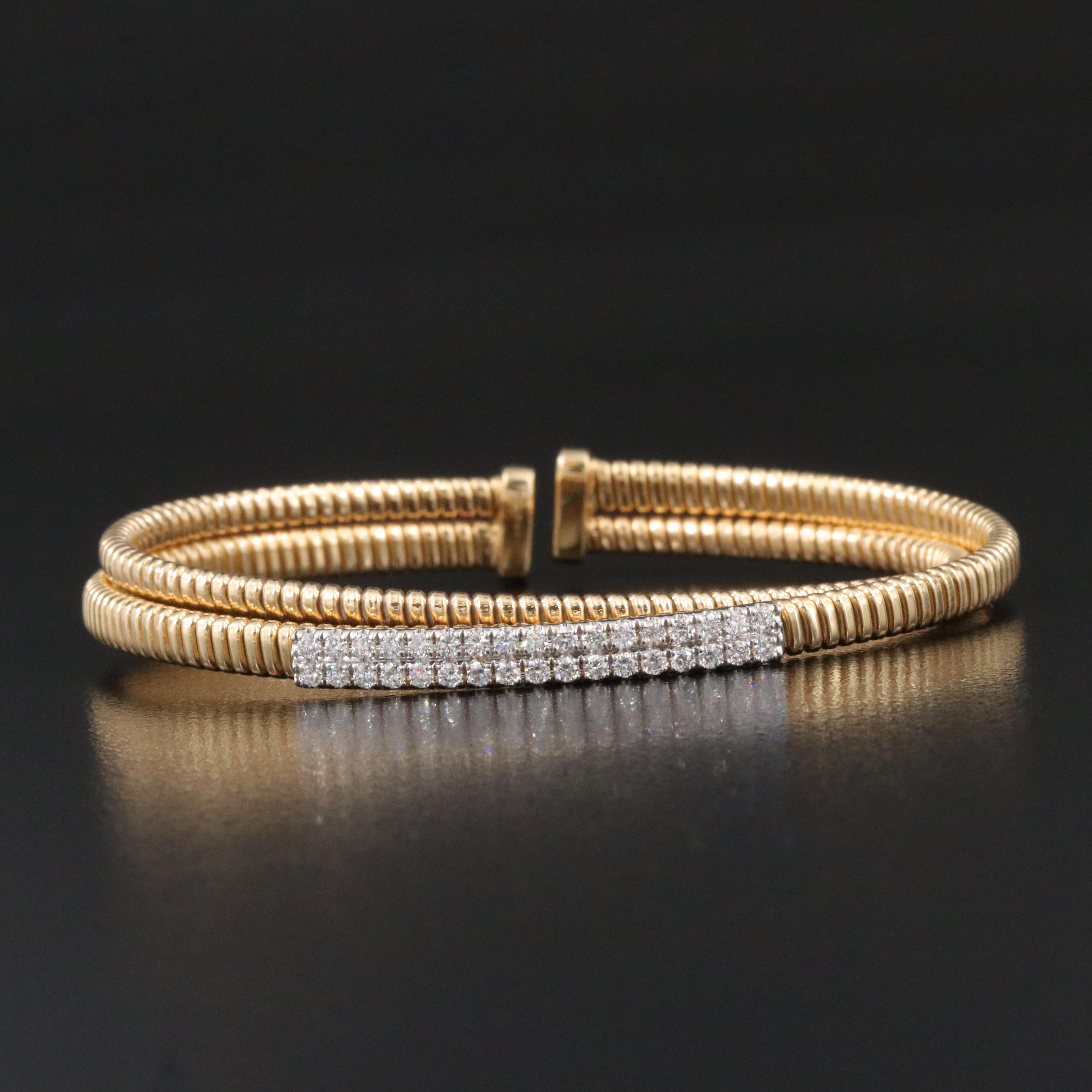 18K 0.58 CTW Diamond Flexible Tubogas Bracelet