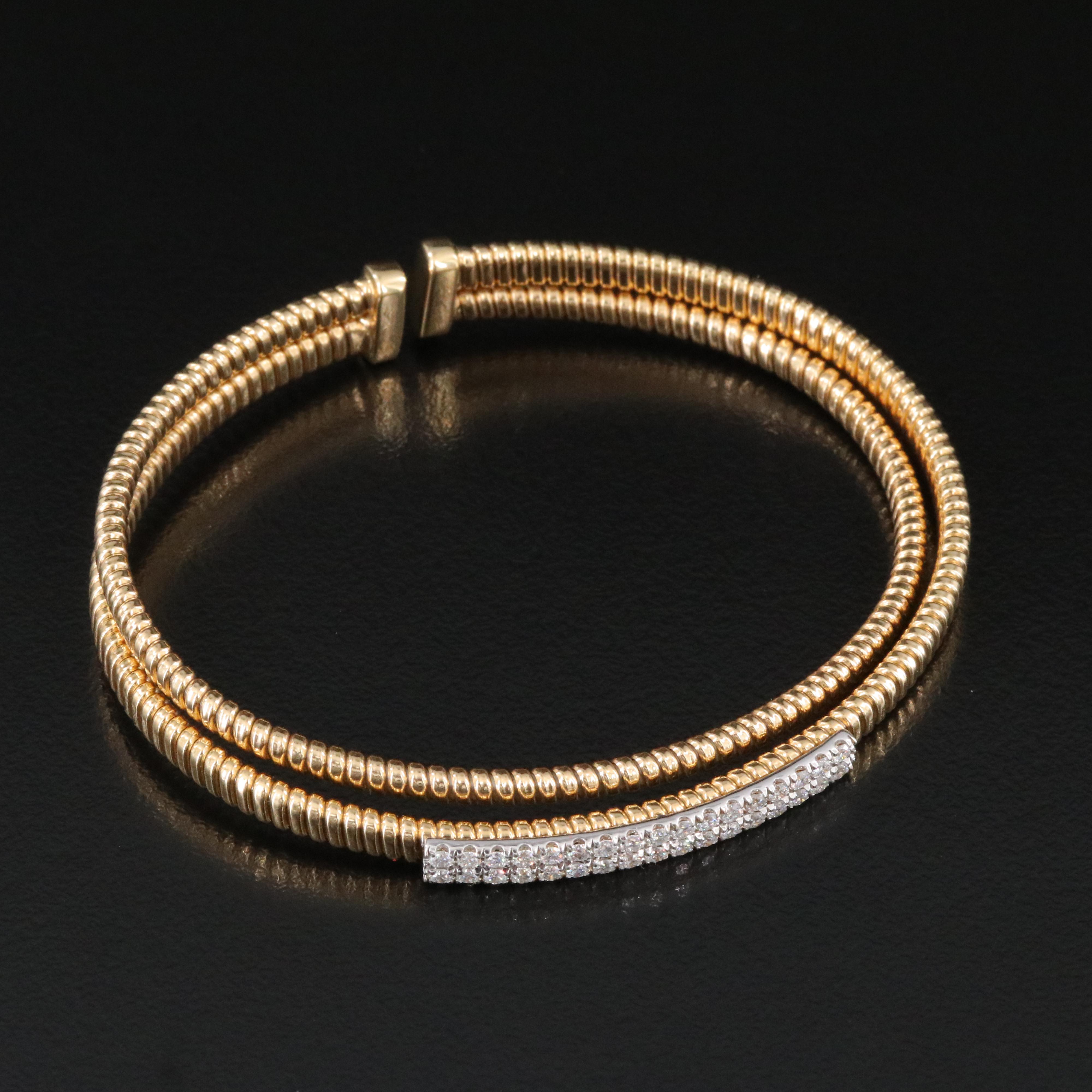 18K 0.58 CTW Diamond Flexible Tubogas Bracelet