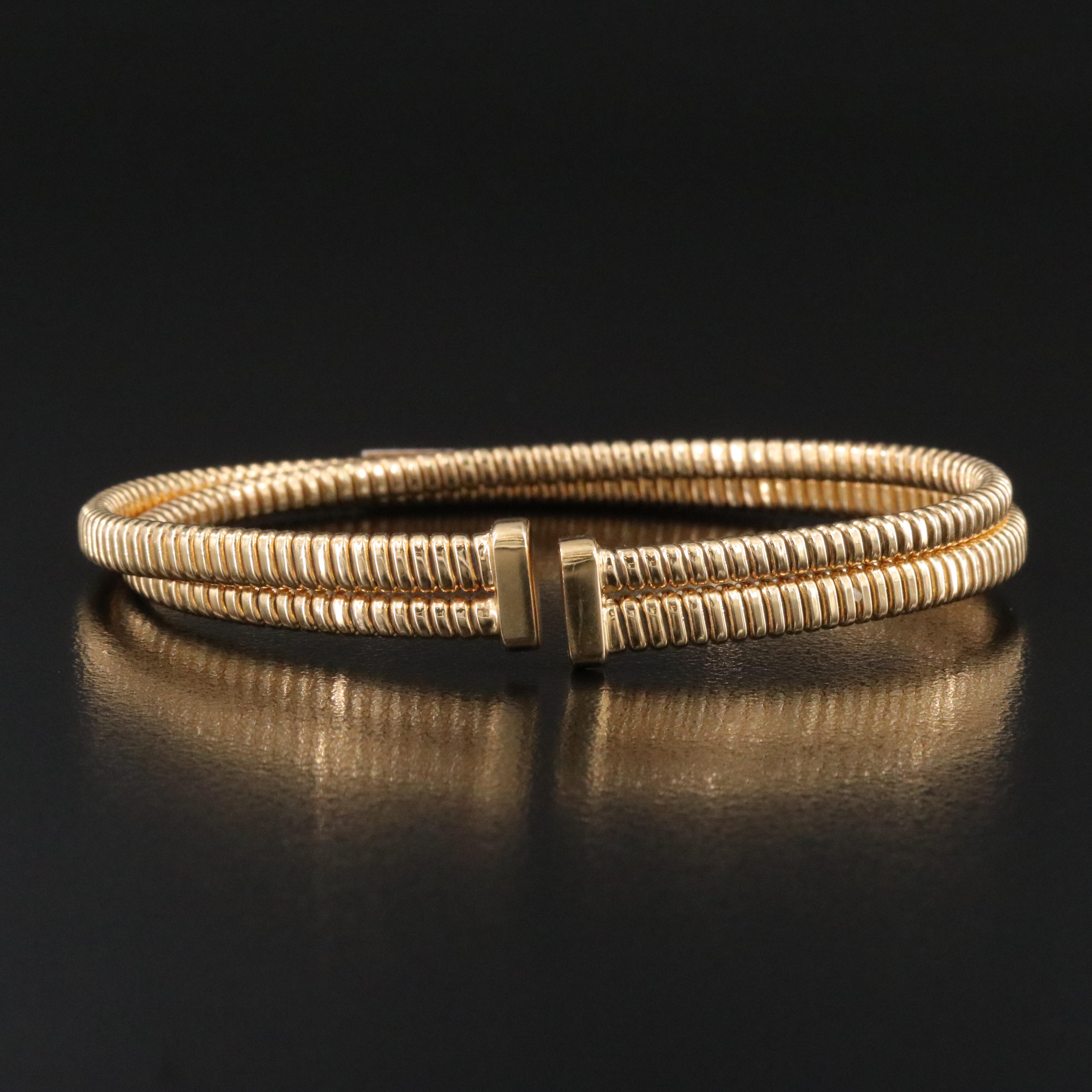 18K 0.58 CTW Diamond Flexible Tubogas Bracelet