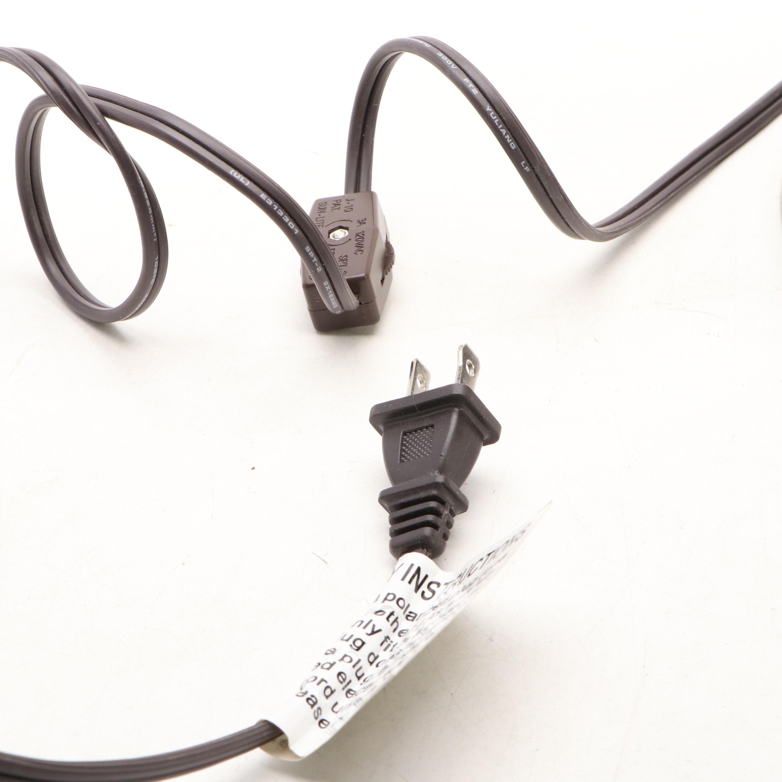 Art Nouveau Style Bronzed Metal Table Lamp with Reverse Painted Poinsettia Shade