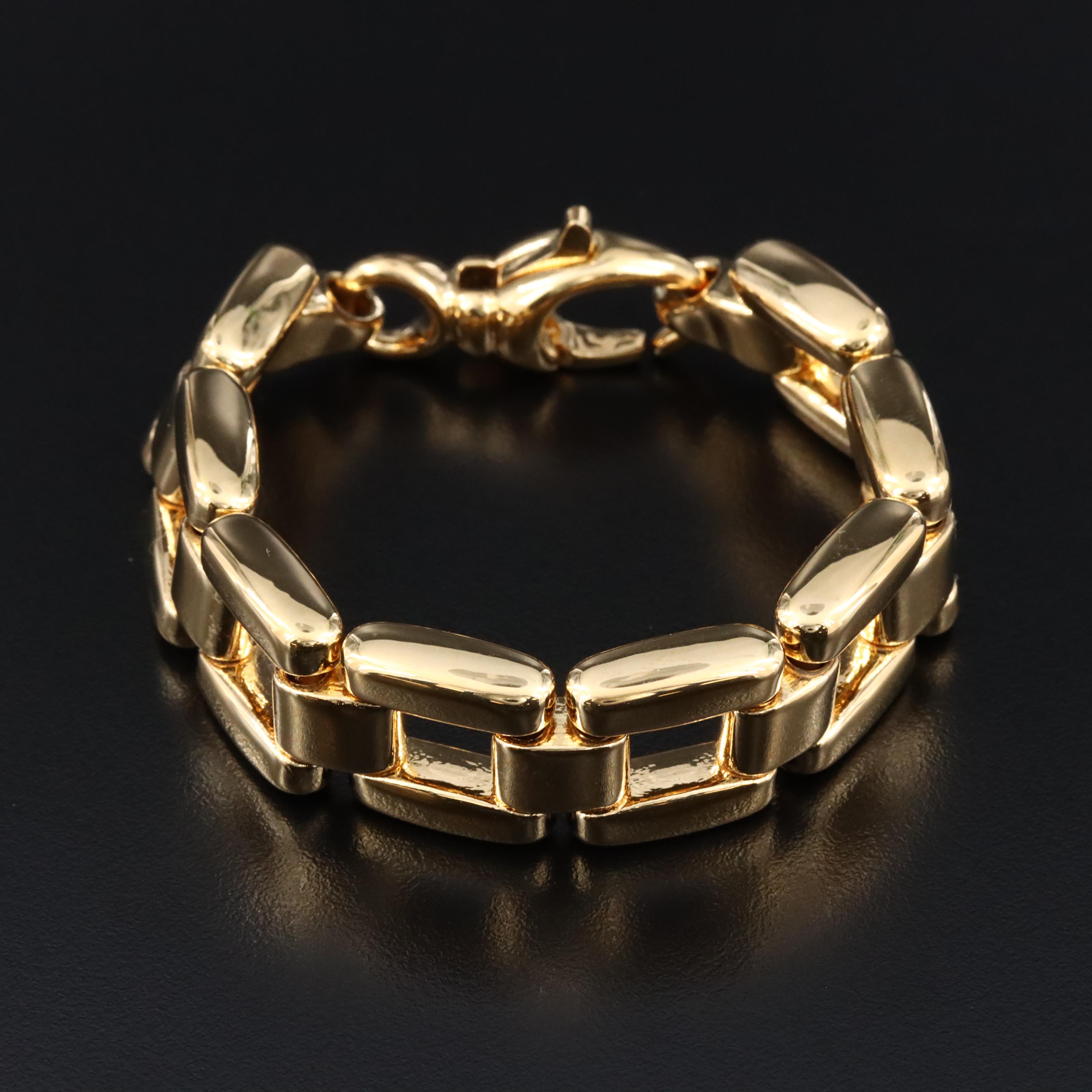 Milor 14K Electroformed Panther Link Bracelet