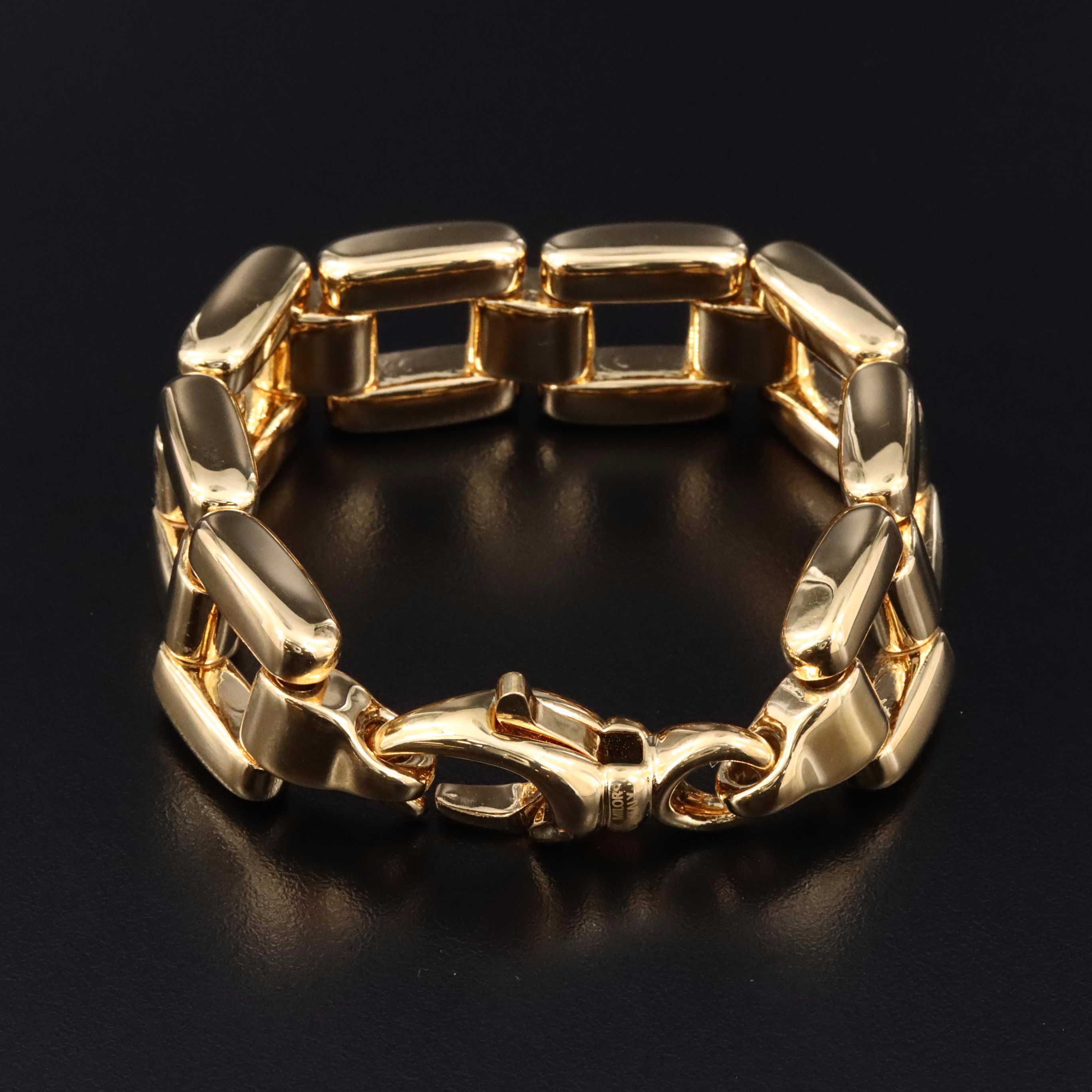 Milor 14K Electroformed Panther Link Bracelet