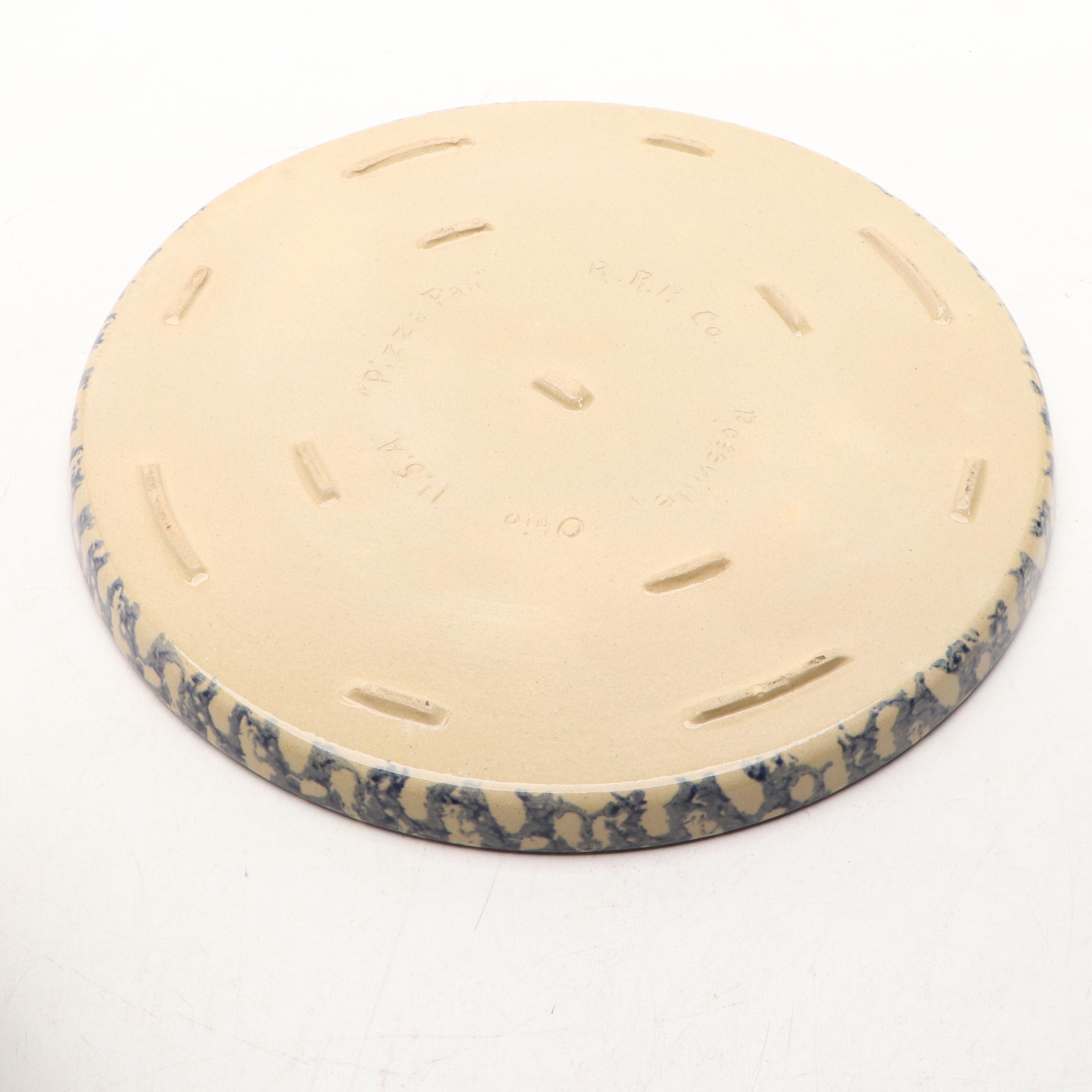 R.R.P. Ceramic "Pizza Pan" with Stoneware Crock and Other Tableware