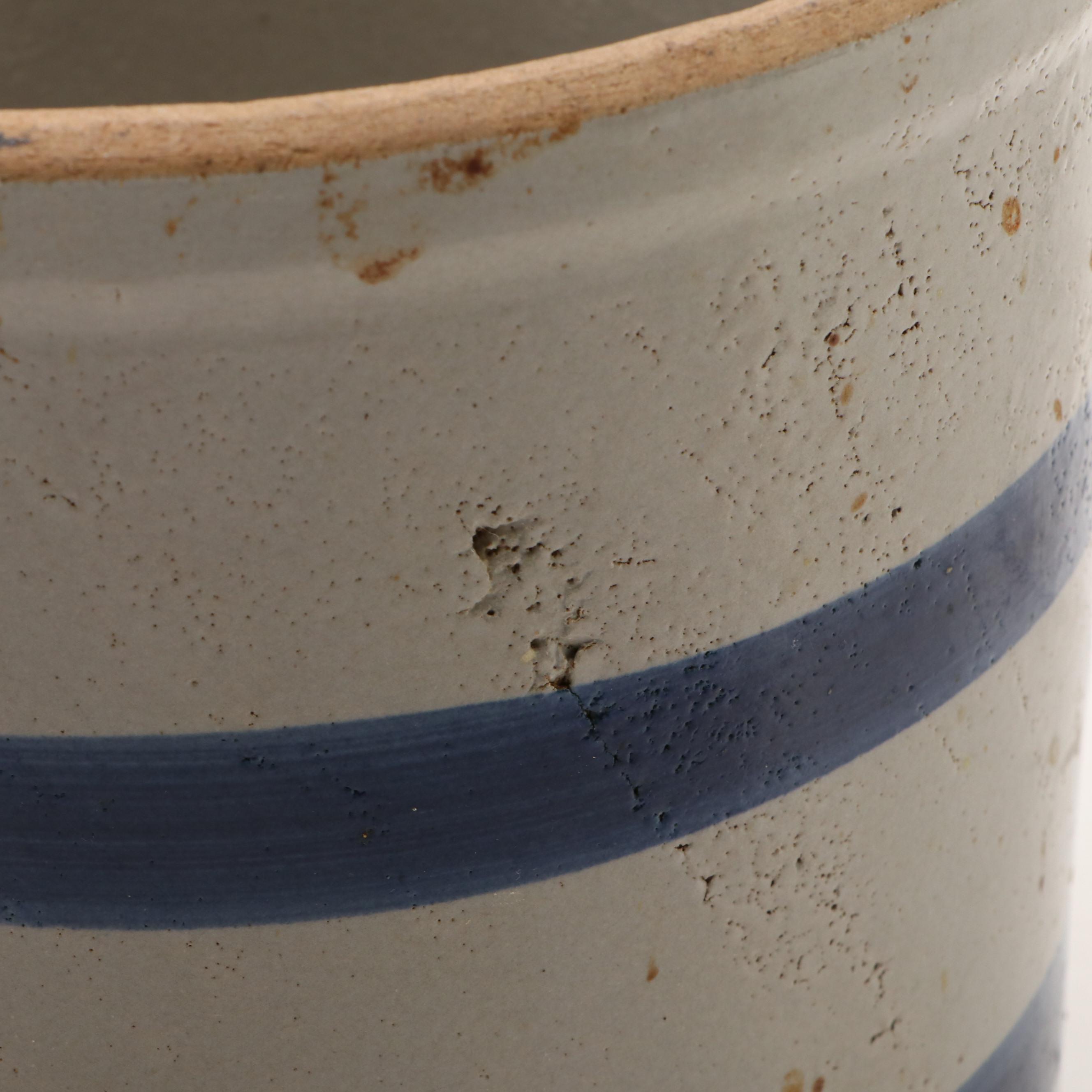 R.R.P. Ceramic "Pizza Pan" with Stoneware Crock and Other Tableware