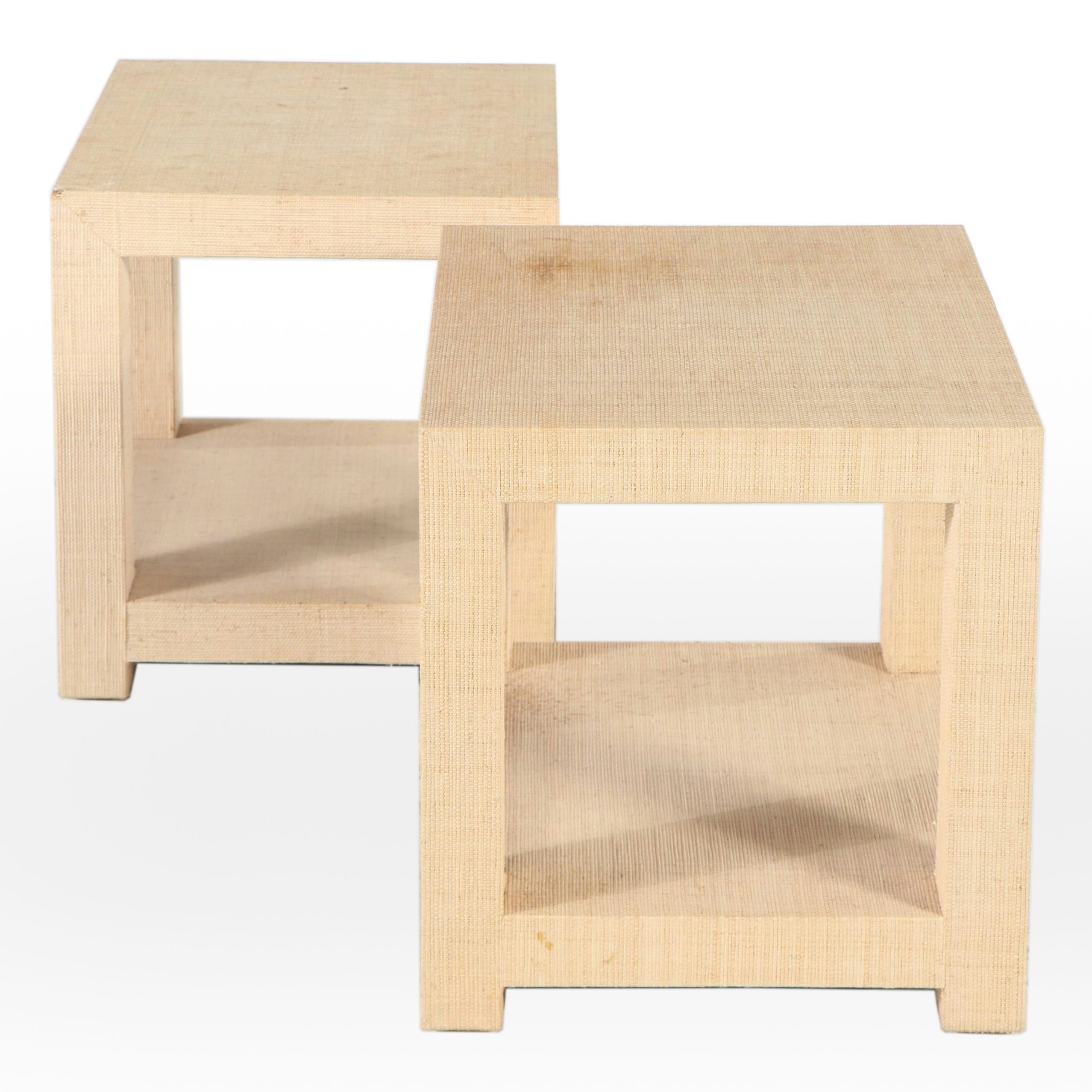 Pair of Contemporary Raffa Covered Side Tables