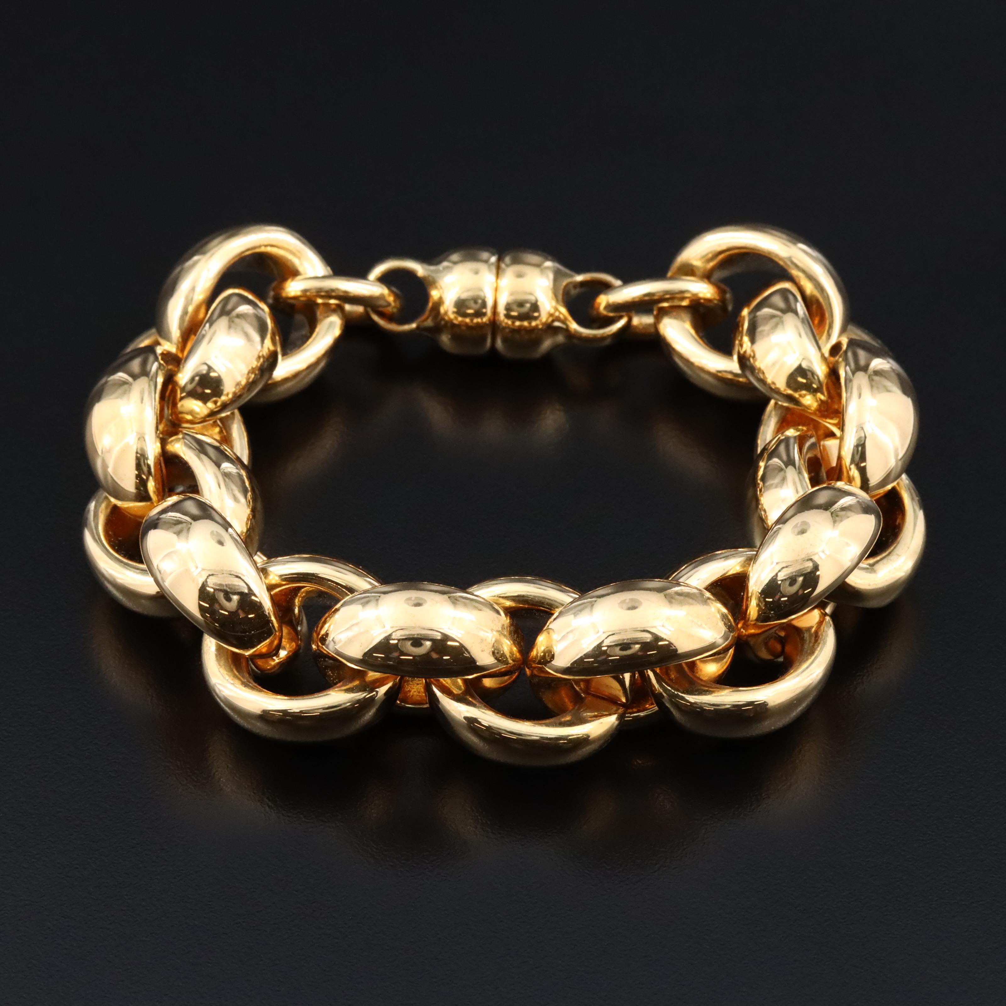 14K Electroformed Rolo Chain Bracelet