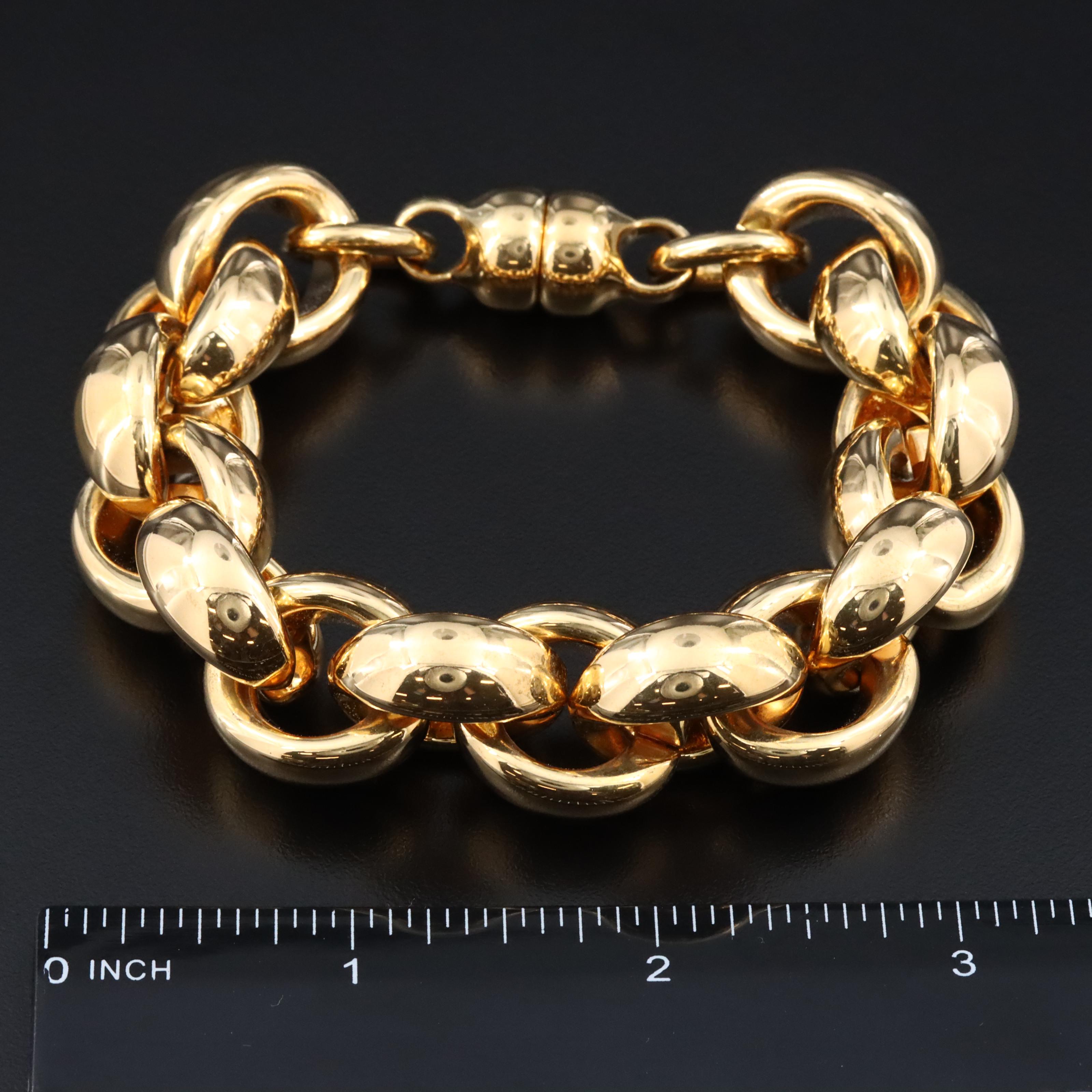 14K Electroformed Rolo Chain Bracelet