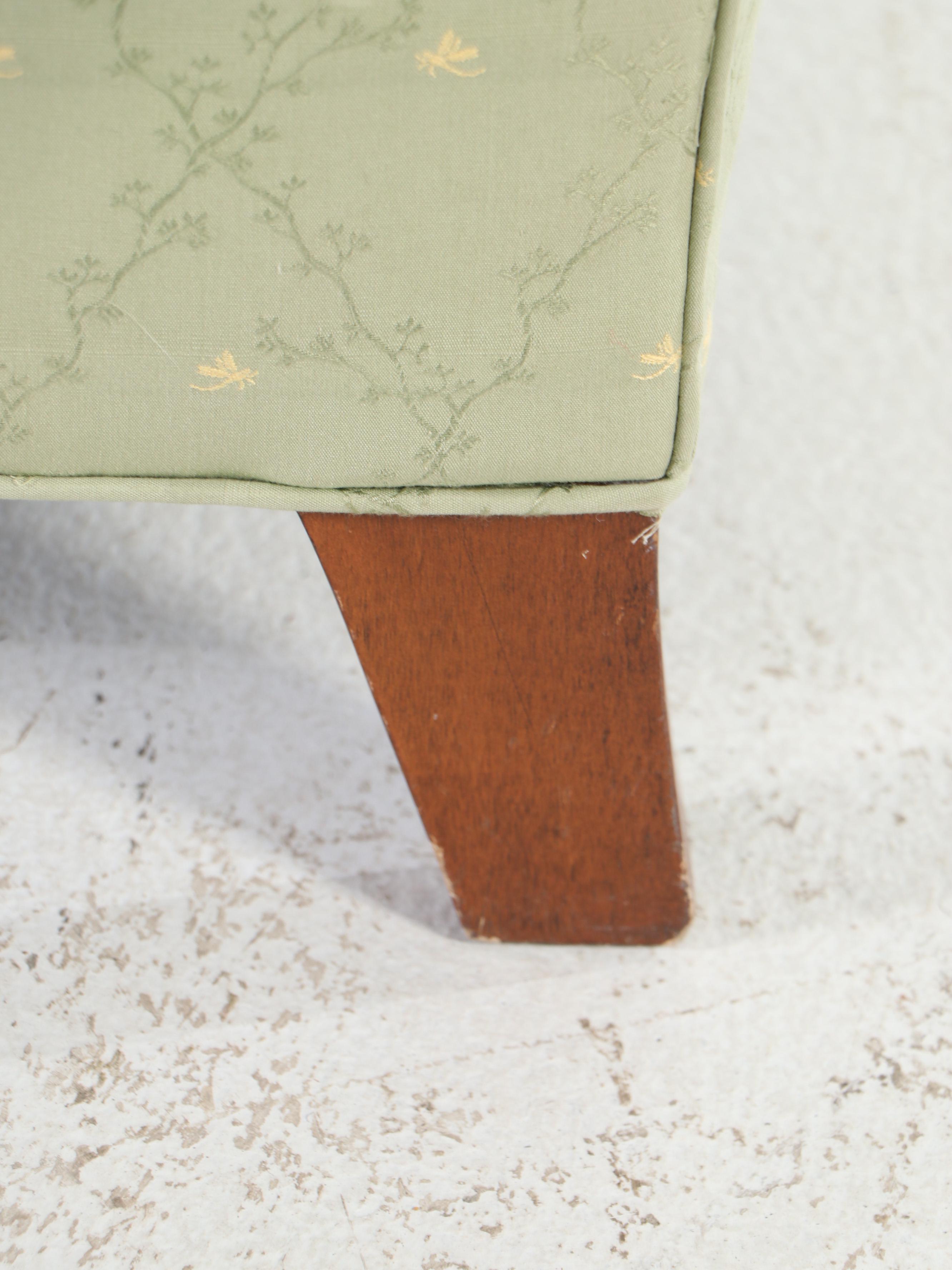 Art Deco Style Upholstered Scrolled Back Chaise Lounge