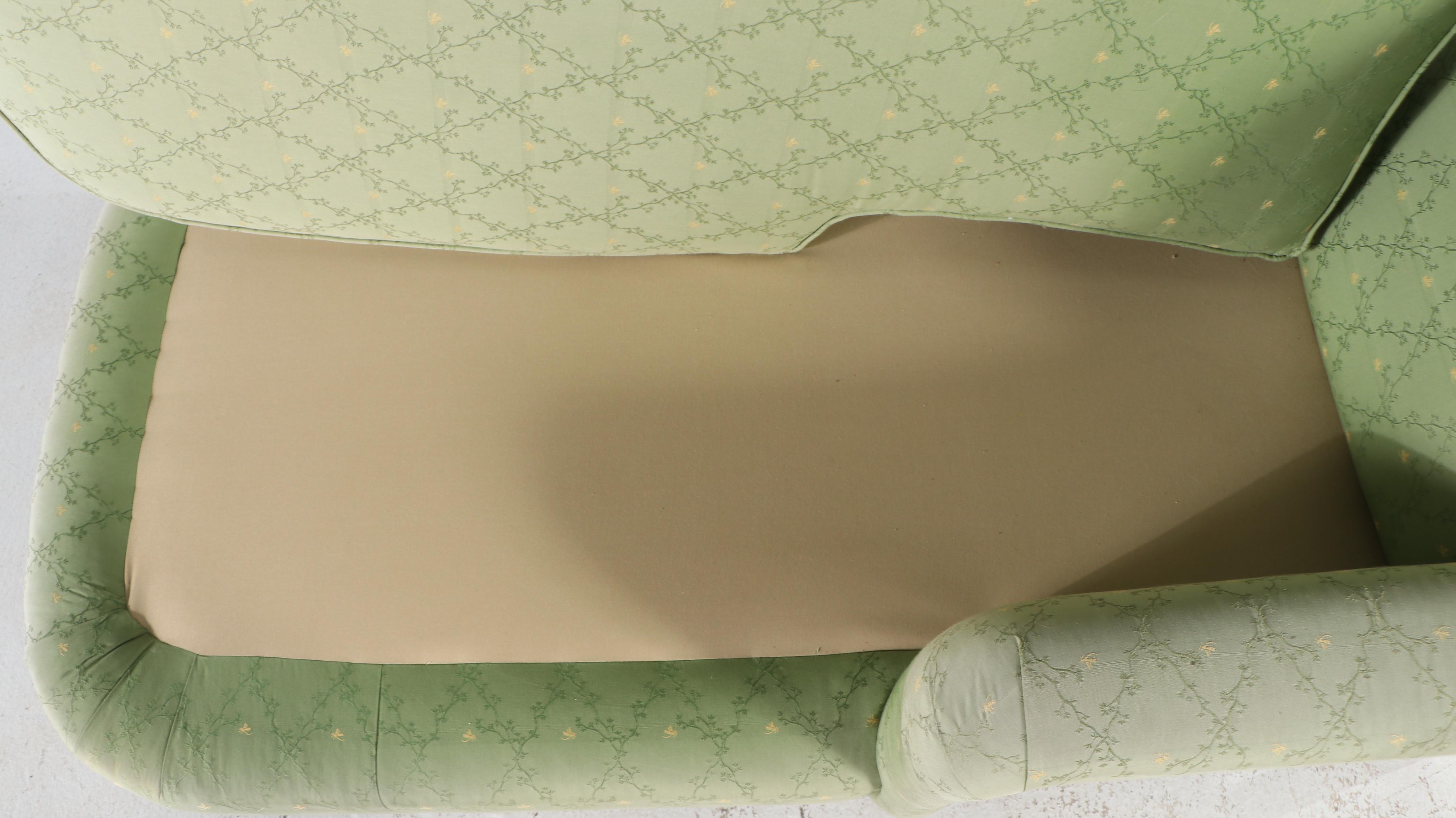 Art Deco Style Upholstered Scrolled Back Chaise Lounge