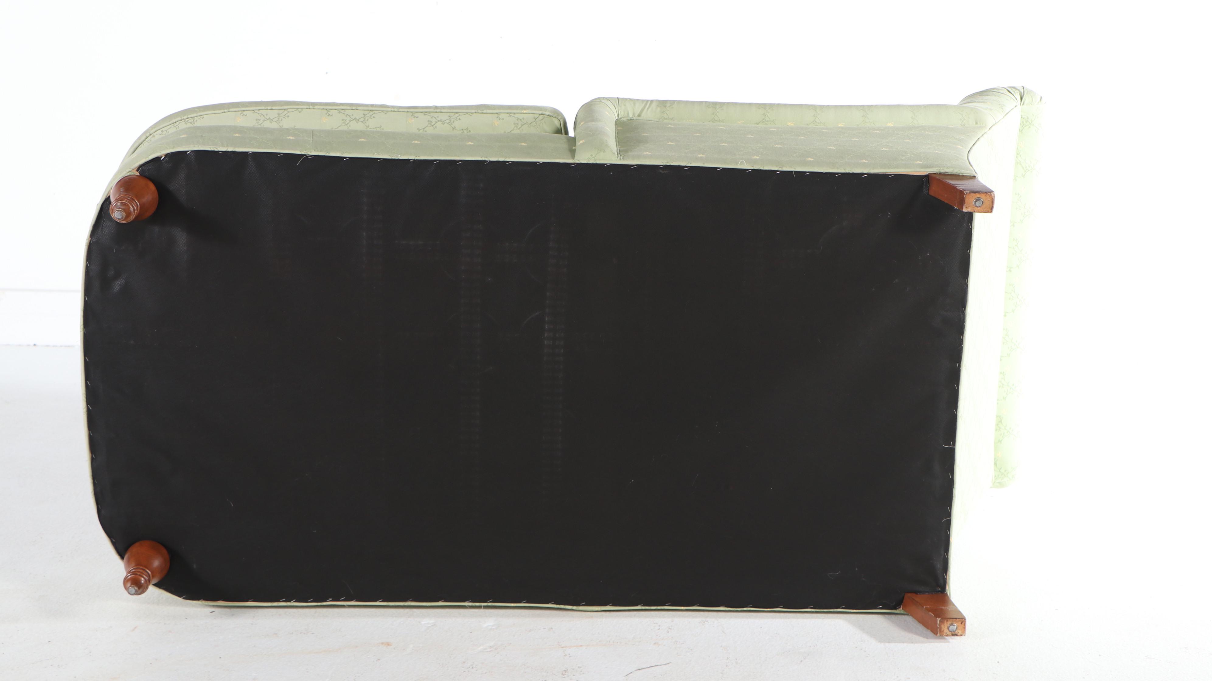 Art Deco Style Upholstered Scrolled Back Chaise Lounge