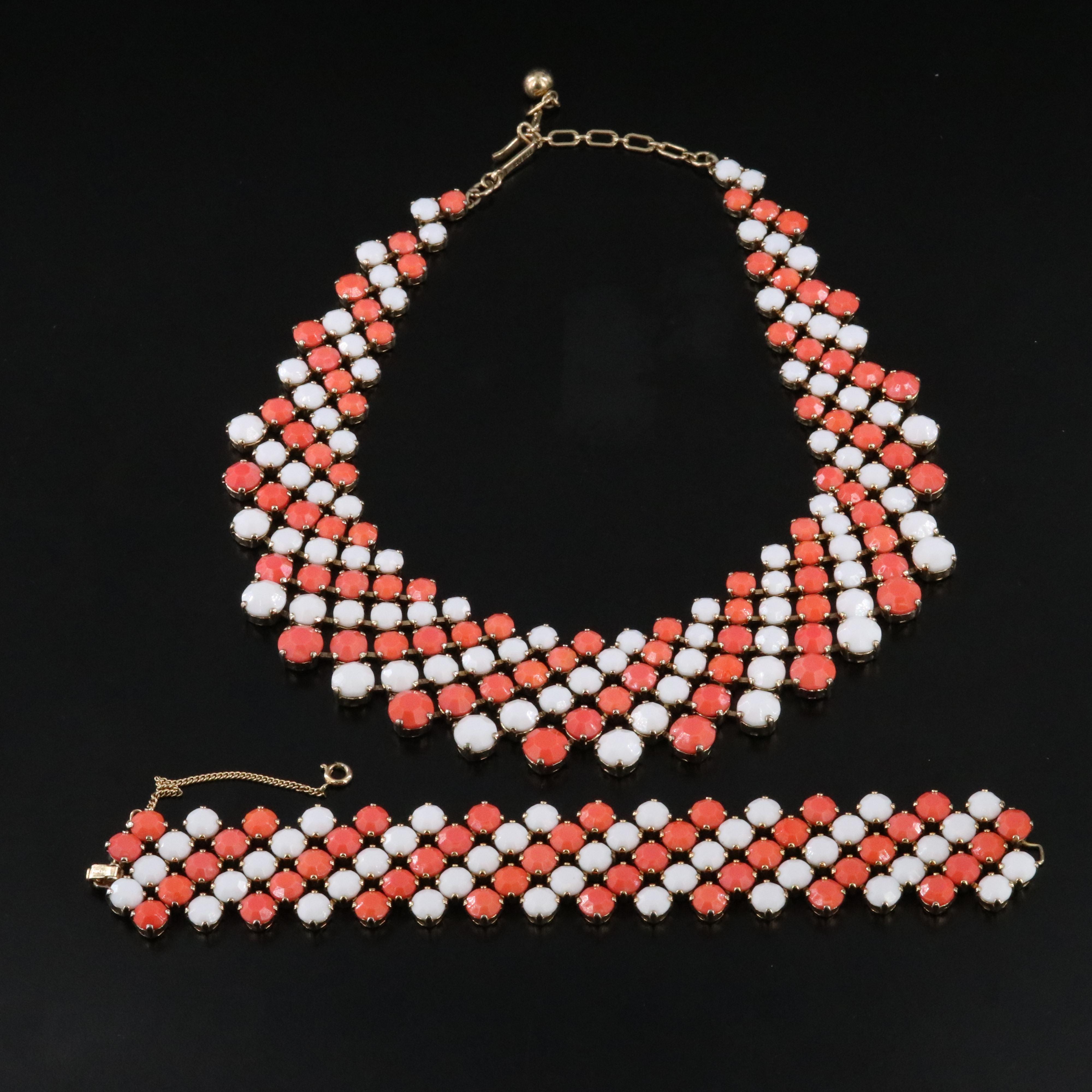 1950s Trifari Necklace and Bracelet Set