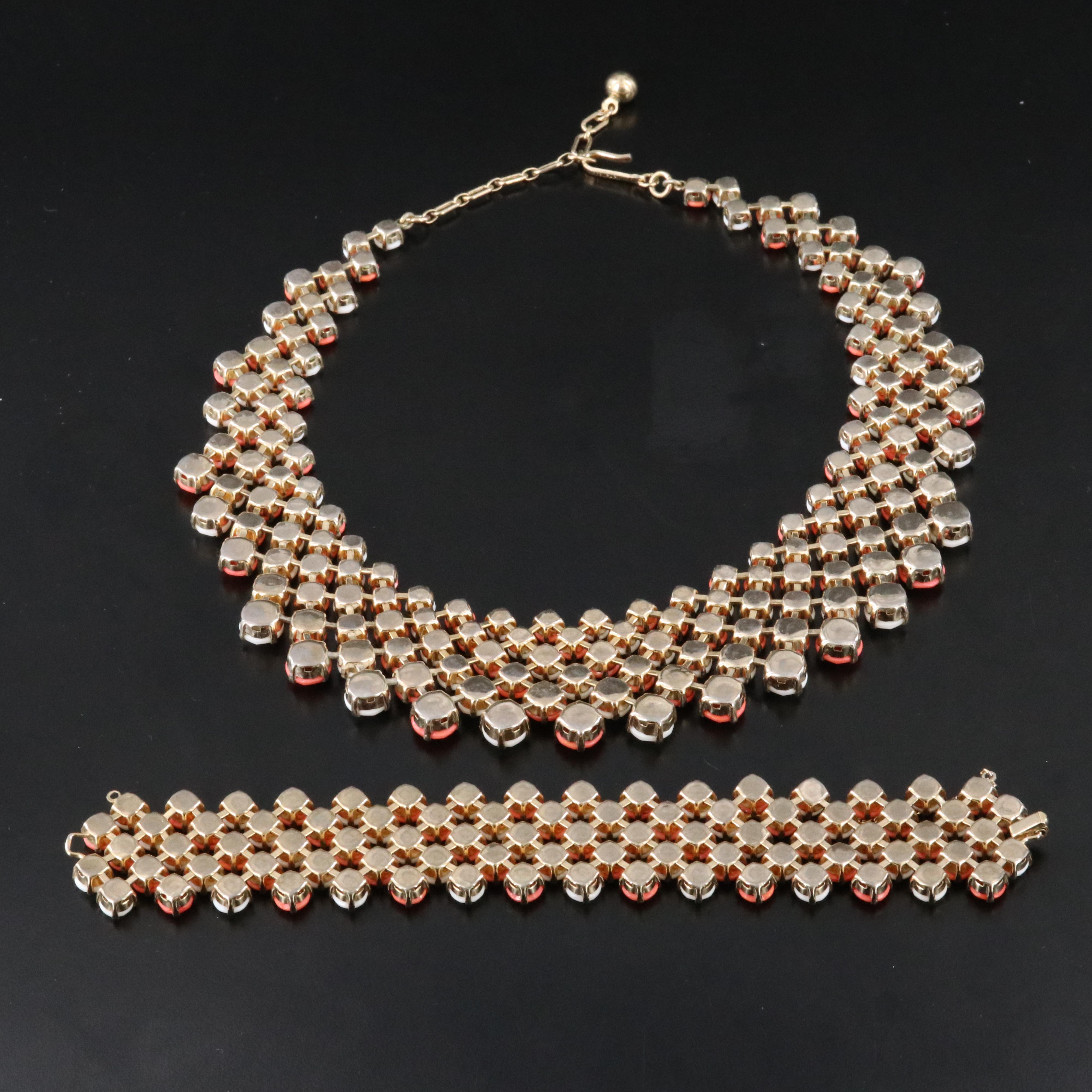 1950s Trifari Necklace and Bracelet Set