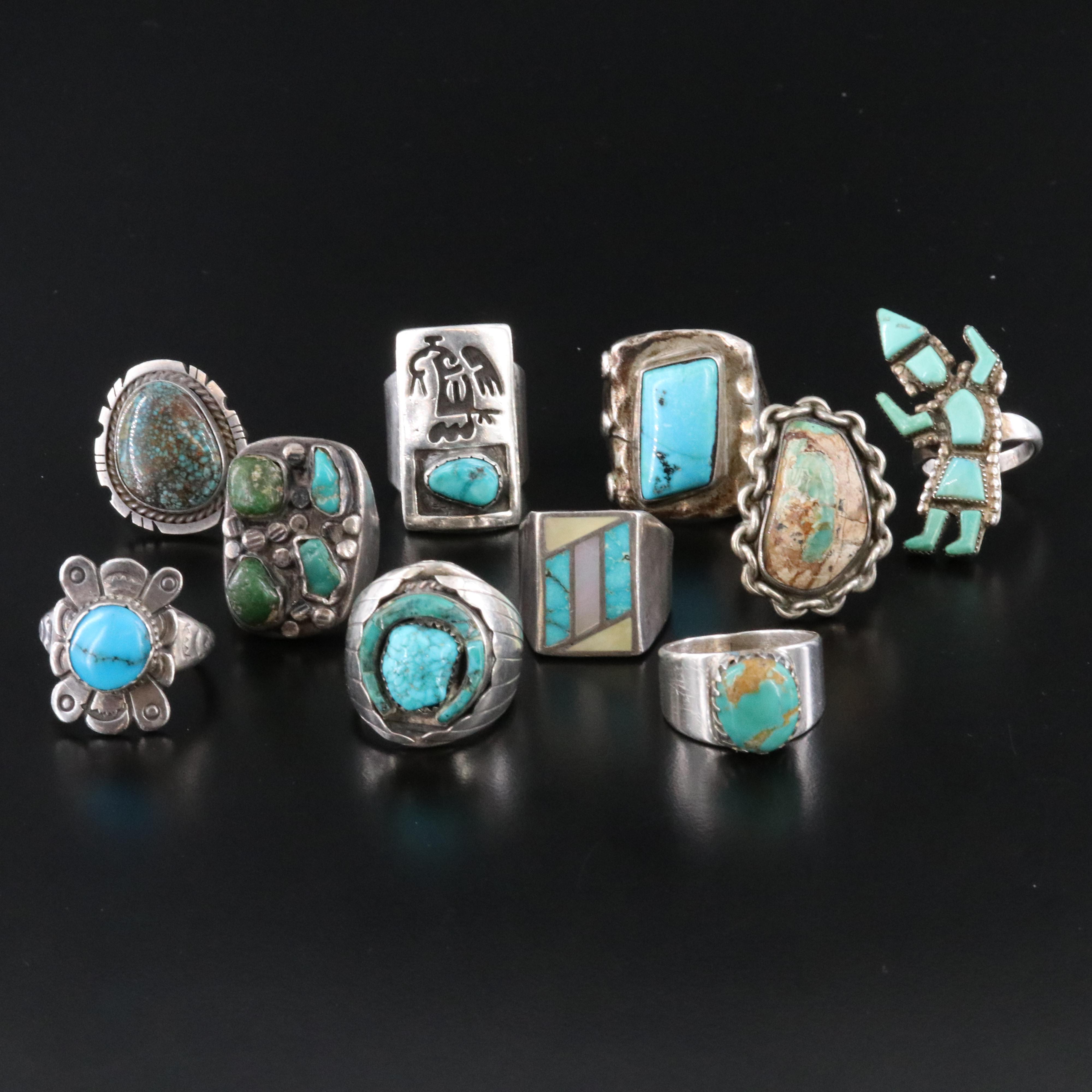 Sterling and Turquoise Featured in Southwestern Ring Collection